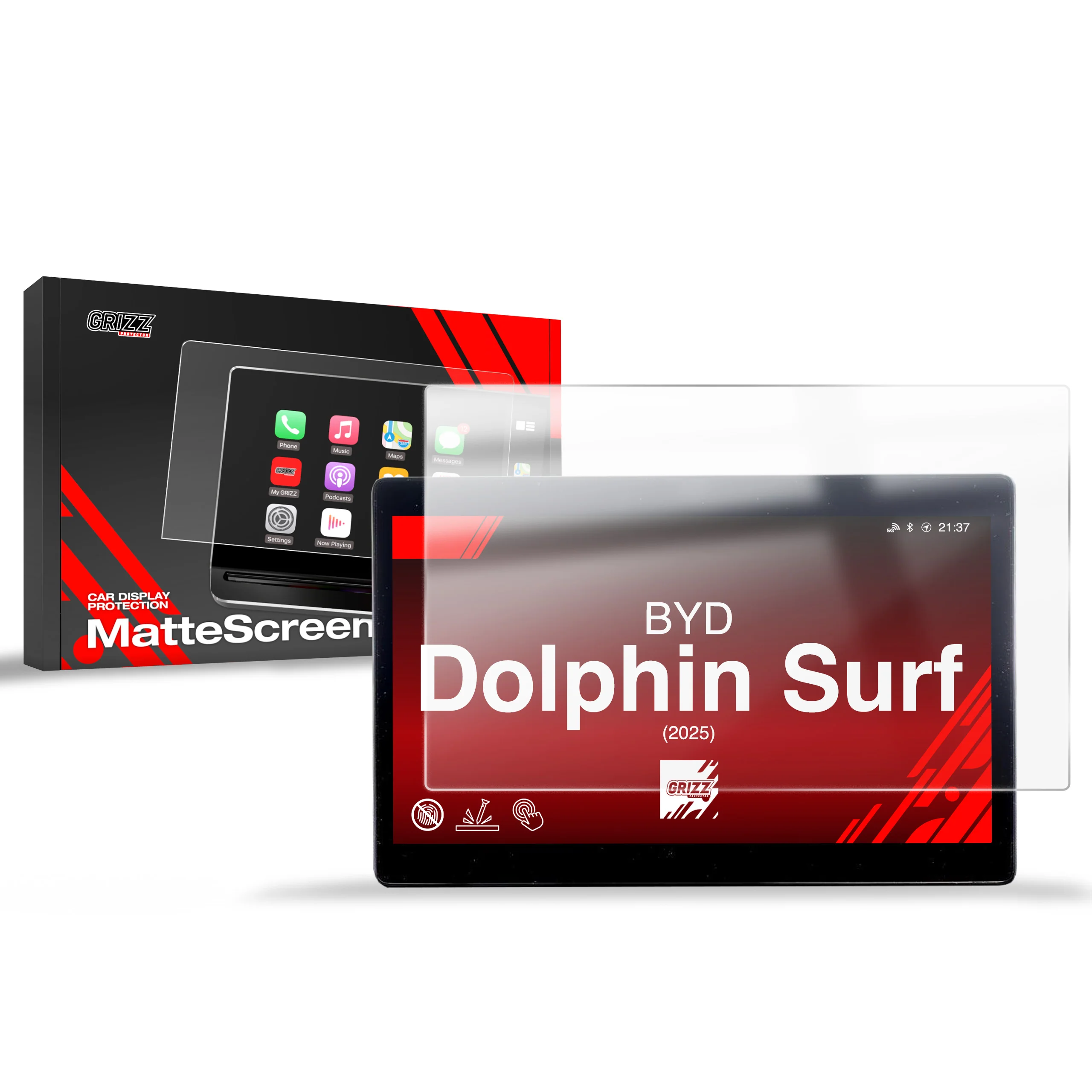 Matte Autodisplayfolie für BYD Dolphin Surf (2025), Grizz Protector