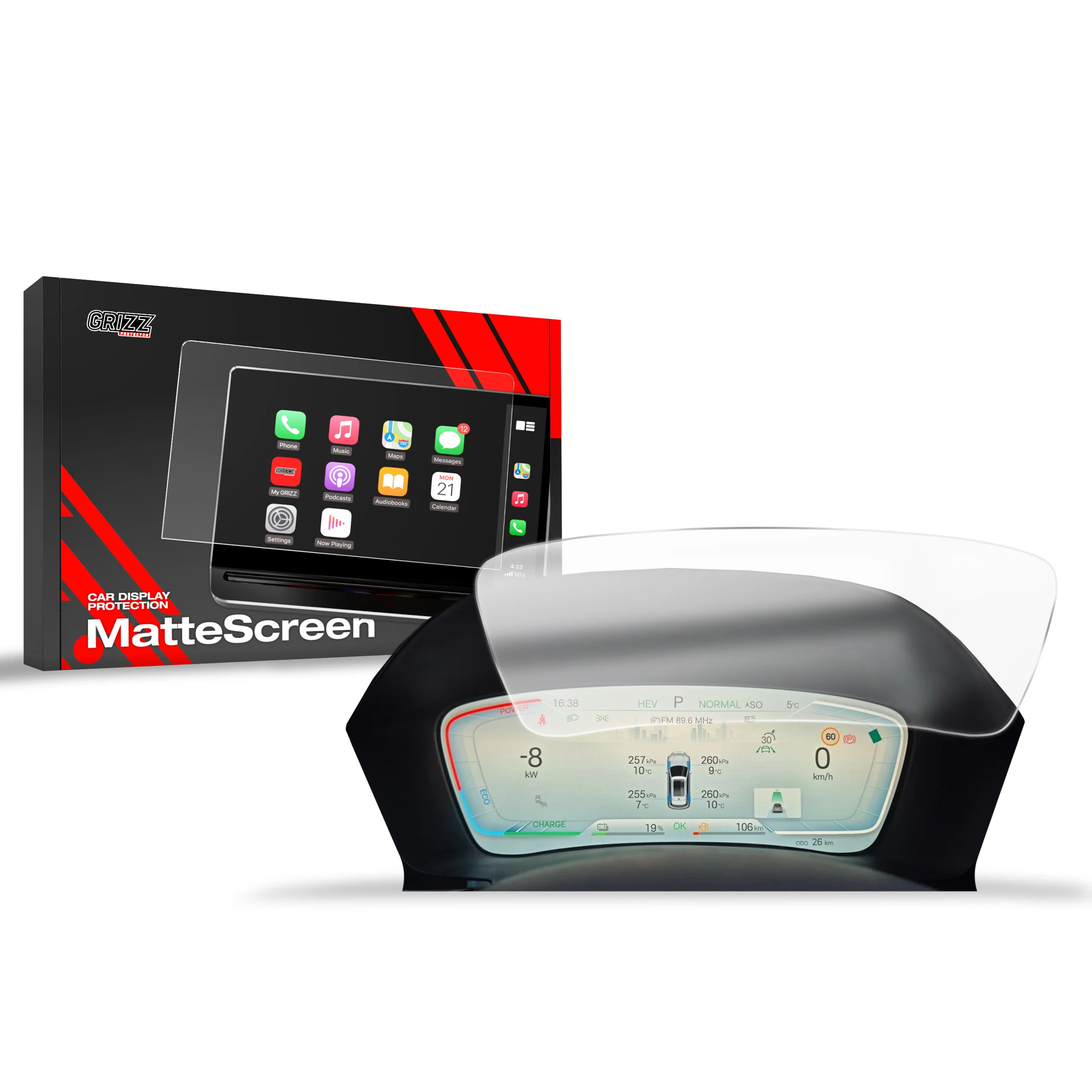 Matte Autodisplayfolie für BYD SEAL U DMi Virtual Cockpit (2024-2025), Grizz Protector