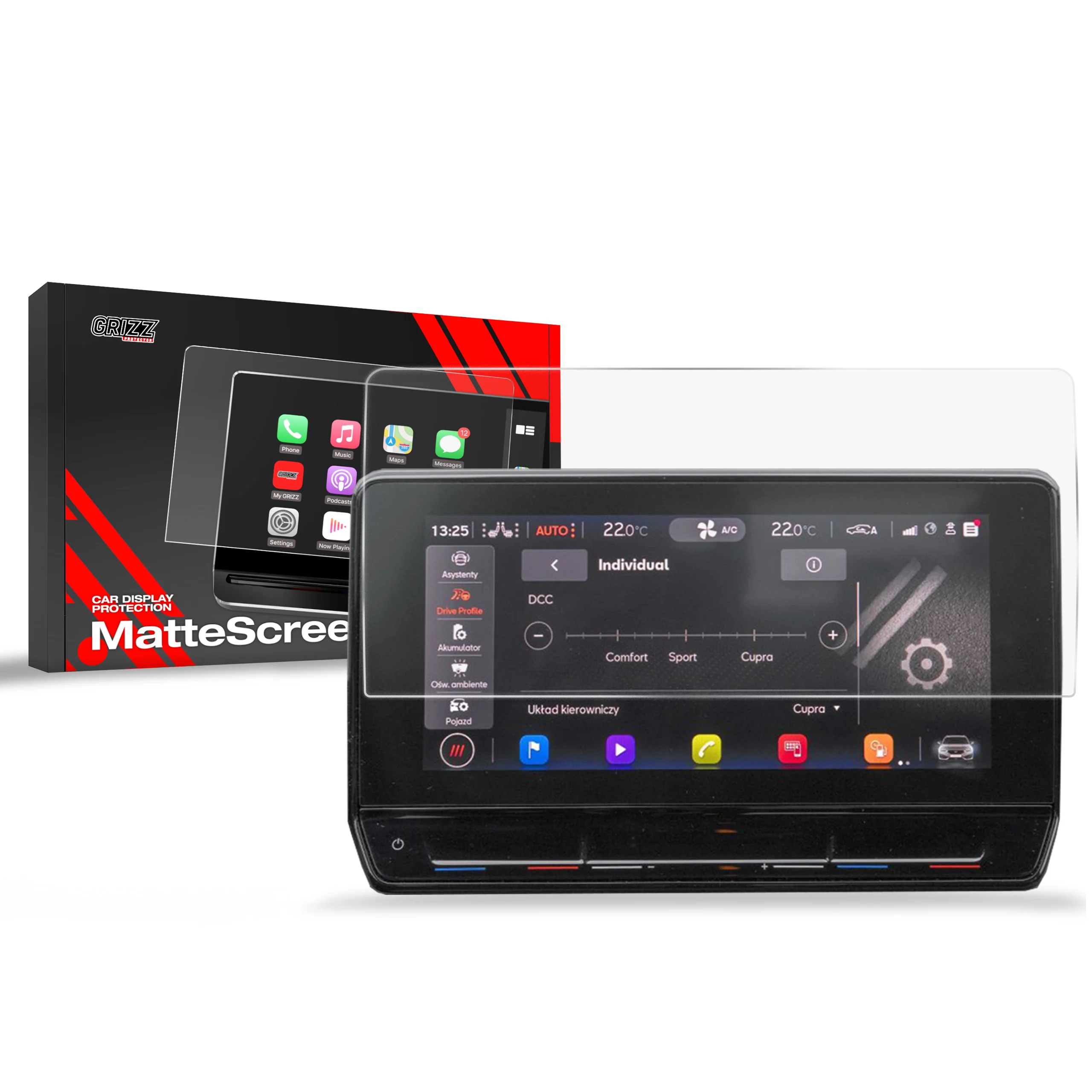 Matte Autodisplayfolie für Cupra Formentor 10" (2020-2024), Grizz Protector