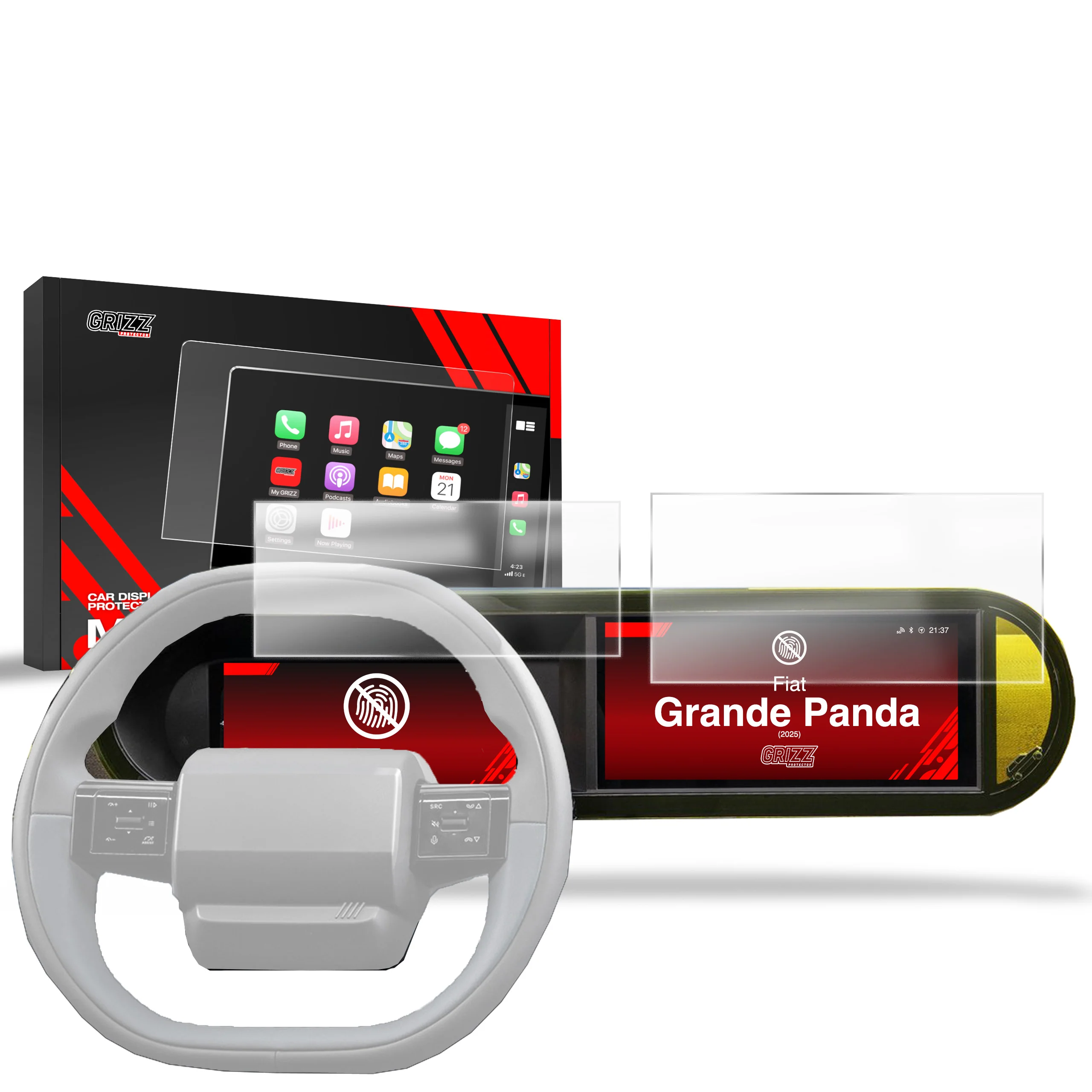 Matte Autodisplayfolie für Fiat Grande Panda 10,25" (2025), Grizz Protector