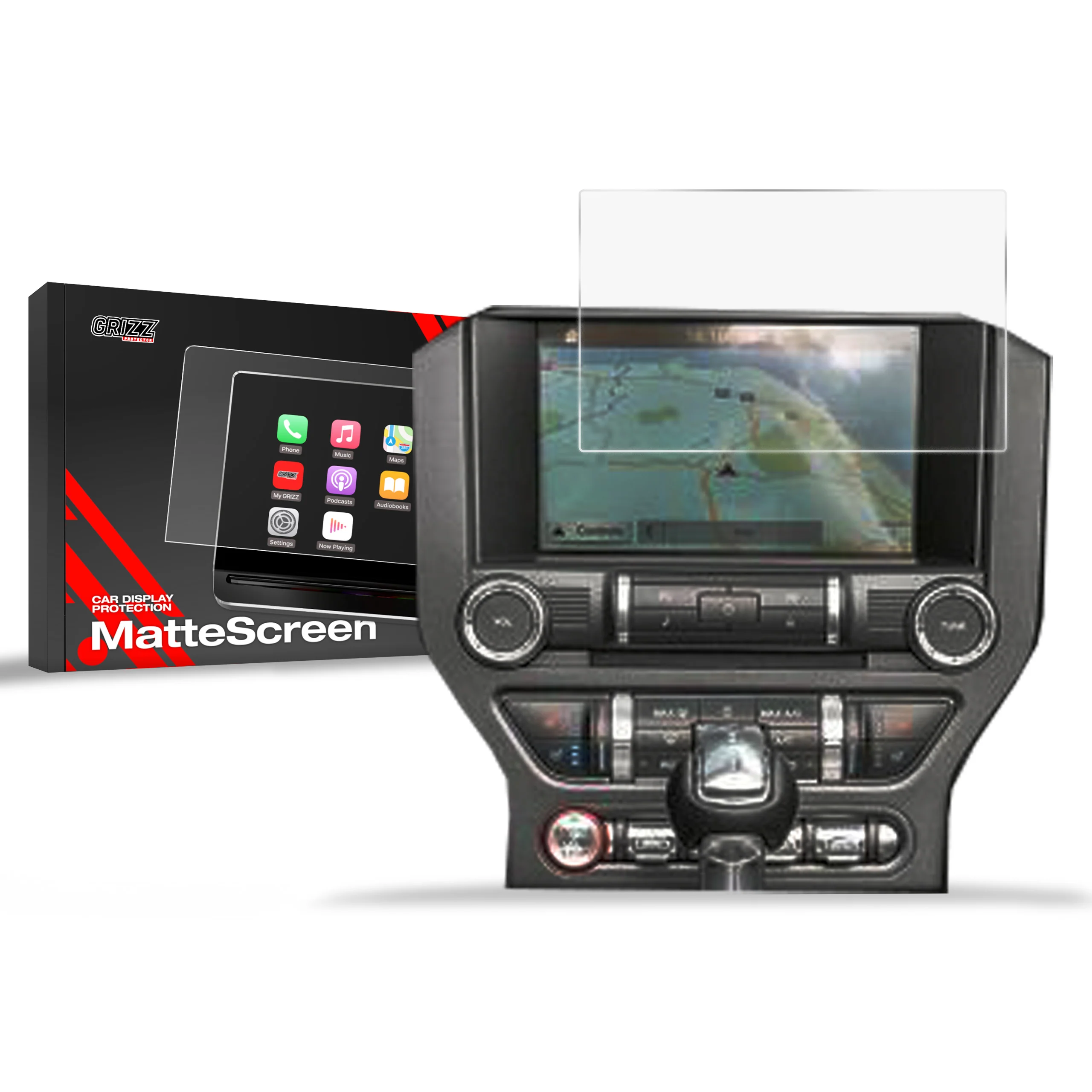 Matte Autodisplayfolie für Ford Mustang 6 (2014-2023), Grizz Protector