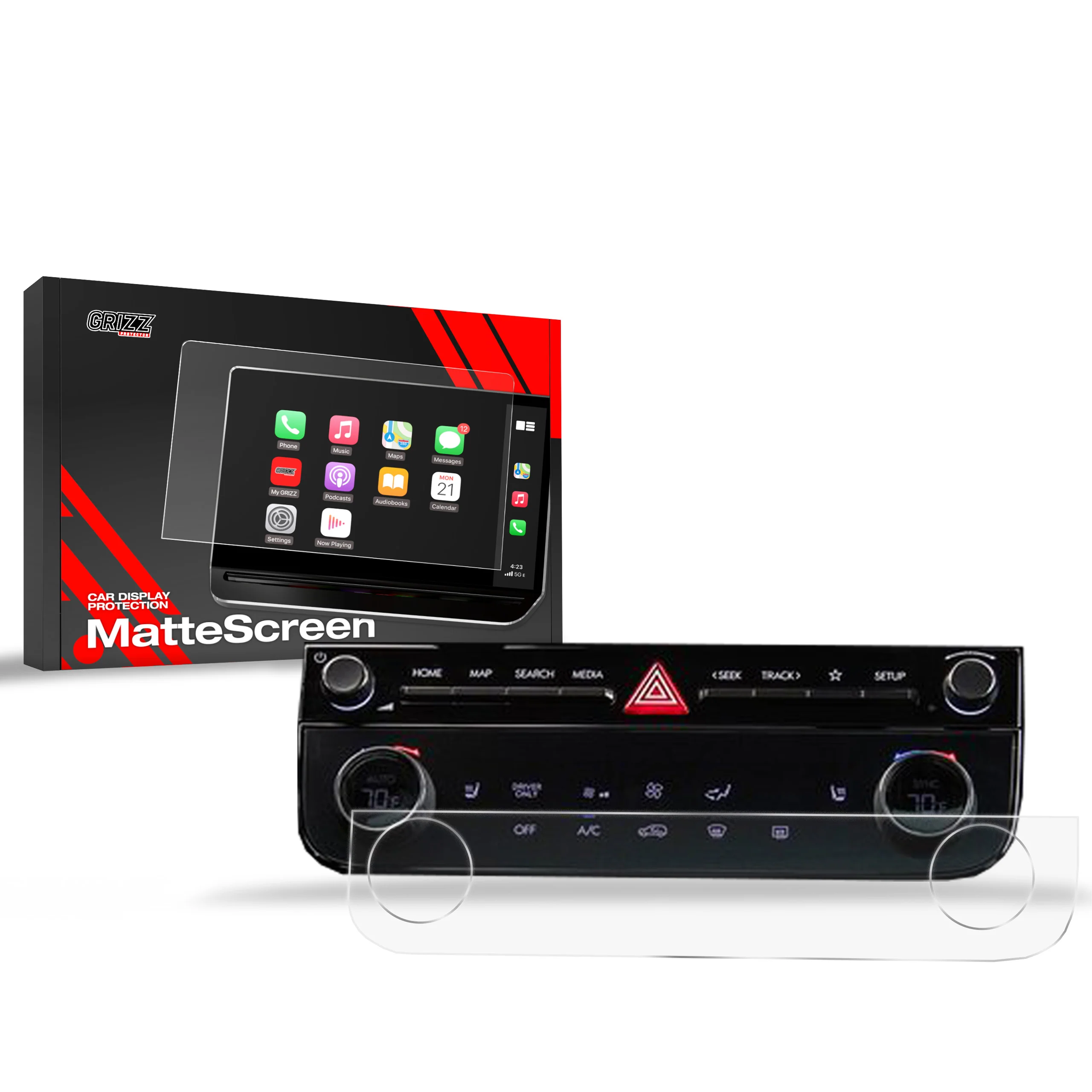 Matte Autodisplayfolie für Hyundai Tucson AC Panel (2024-2025), Grizz Protector