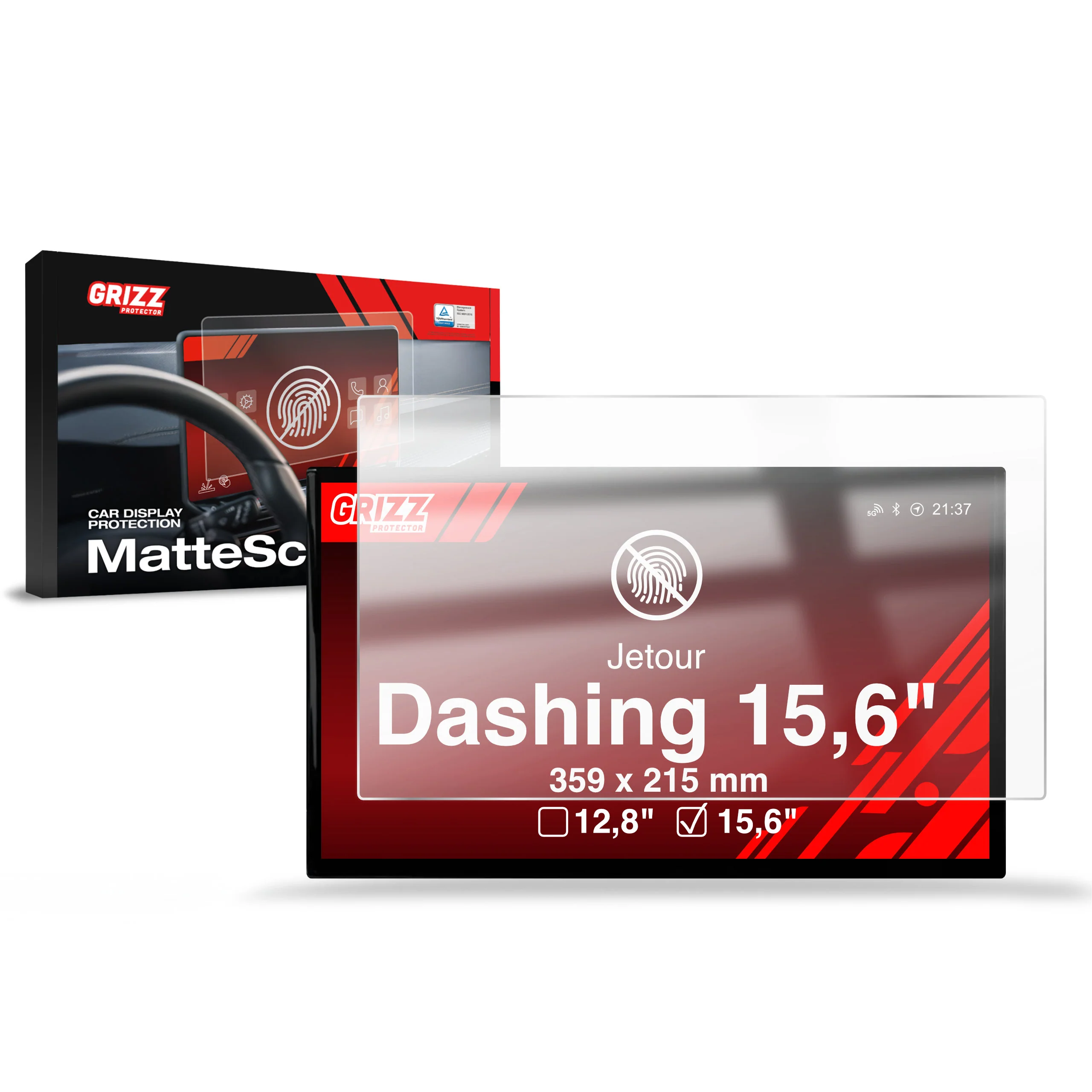 Matte Autodisplayfolie für Jetour Dashing 15,6" (2025-2026), Grizz Protector