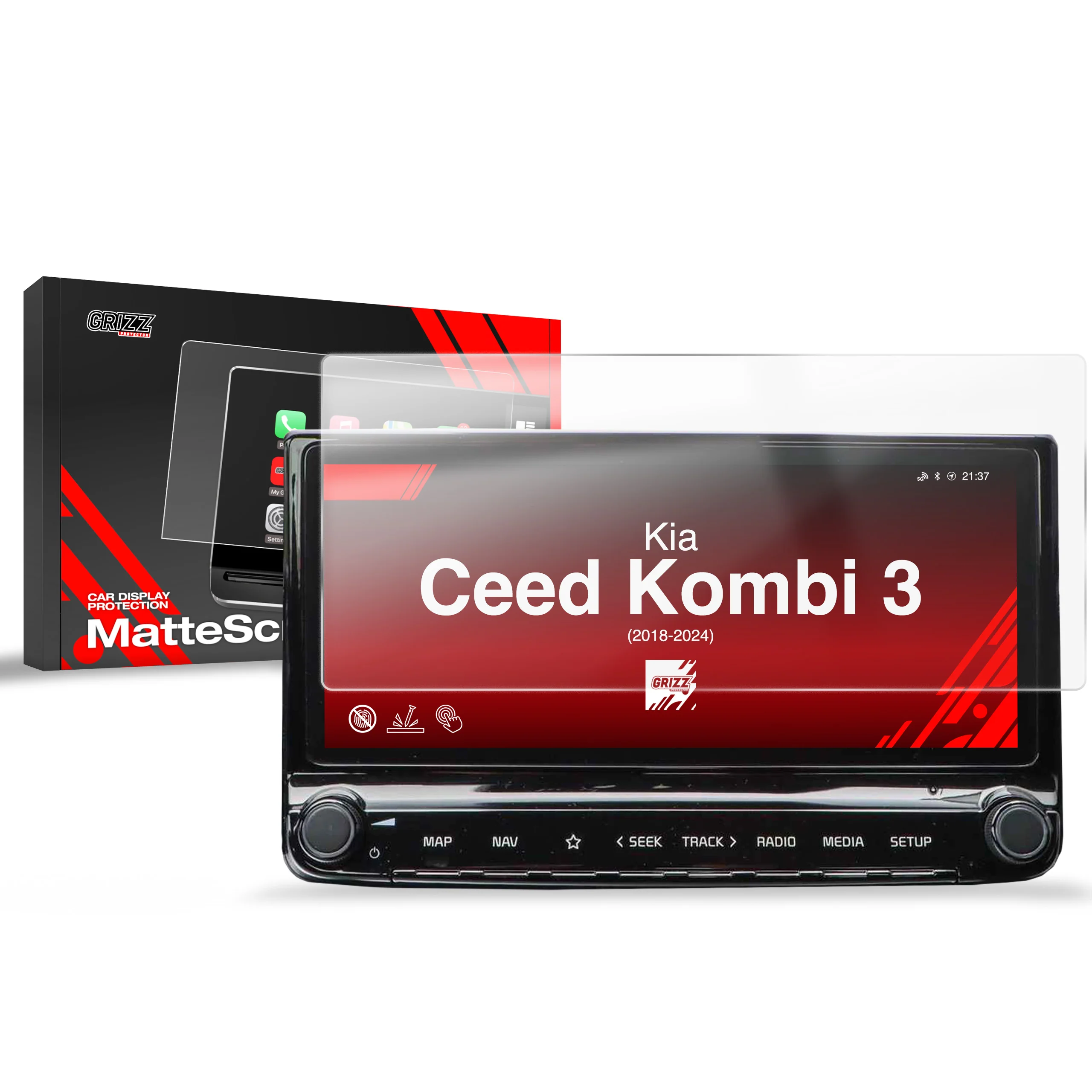 Matte Autodisplayfolie für Kia Ceed Kombi 3 (2018-2024), Grizz Protector