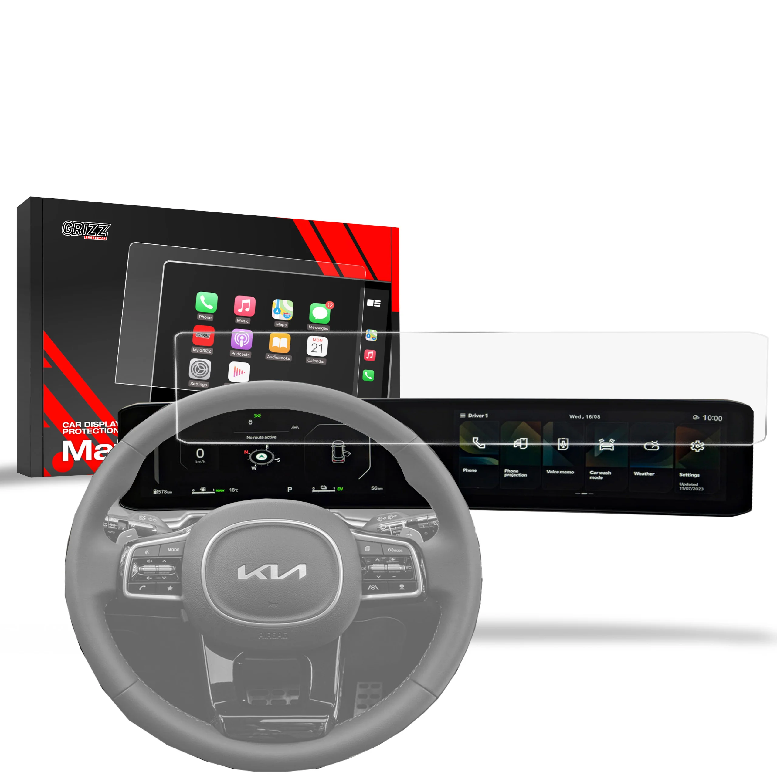 Matte Autodisplayfolie für Kia Sorento 4 Prestige (2023-2025), Grizz Protector