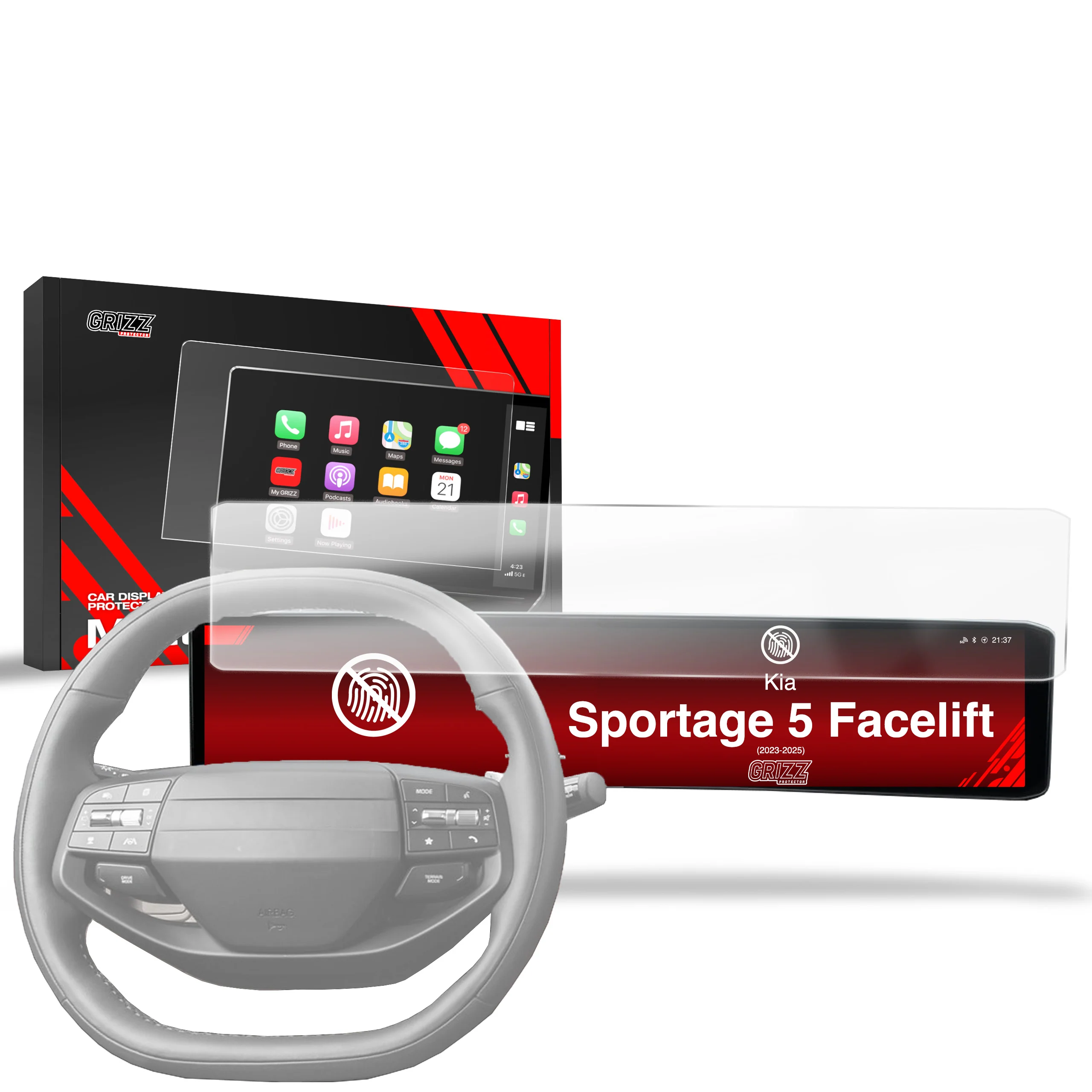 Matte Autodisplayfolie für Kia Sportage 5 Business Line Facelift 24" (2025), Grizz Protector