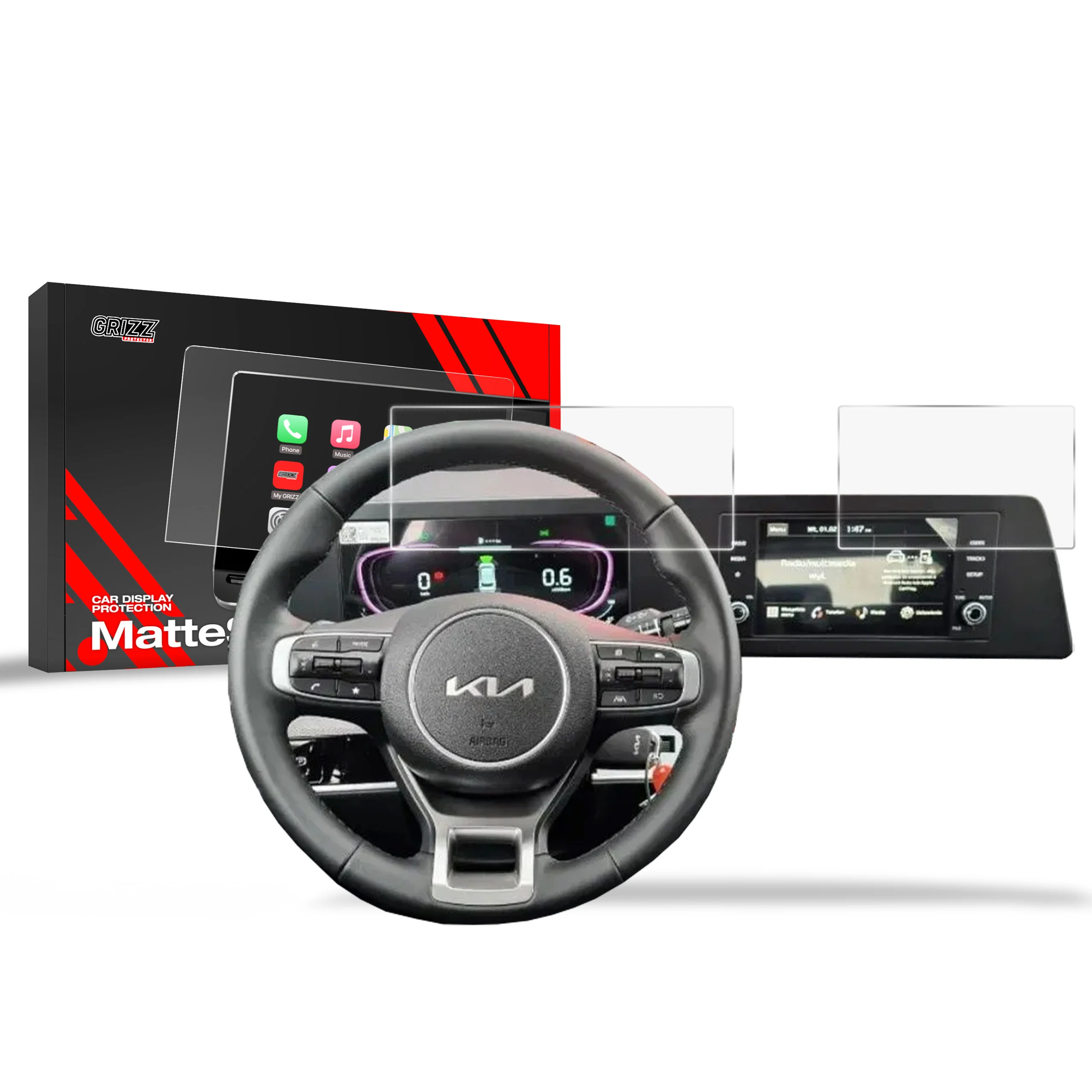 Matte Autodisplayfolie für Kia Sportage 5 M (2021-2024), Grizz Protector