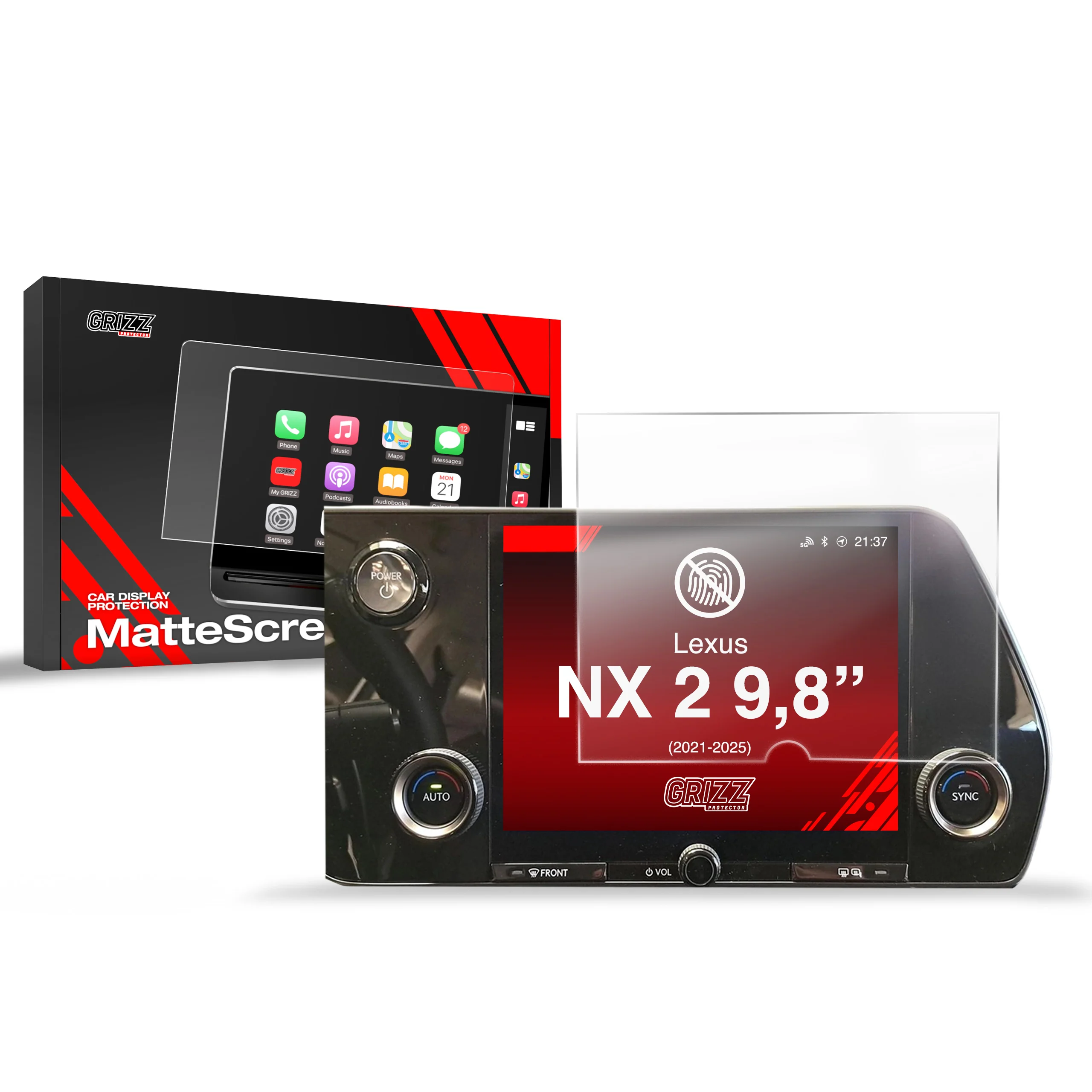Matte Autodisplayfolie für Lexus NX 2 9,8" (2021-2025), Grizz Protector