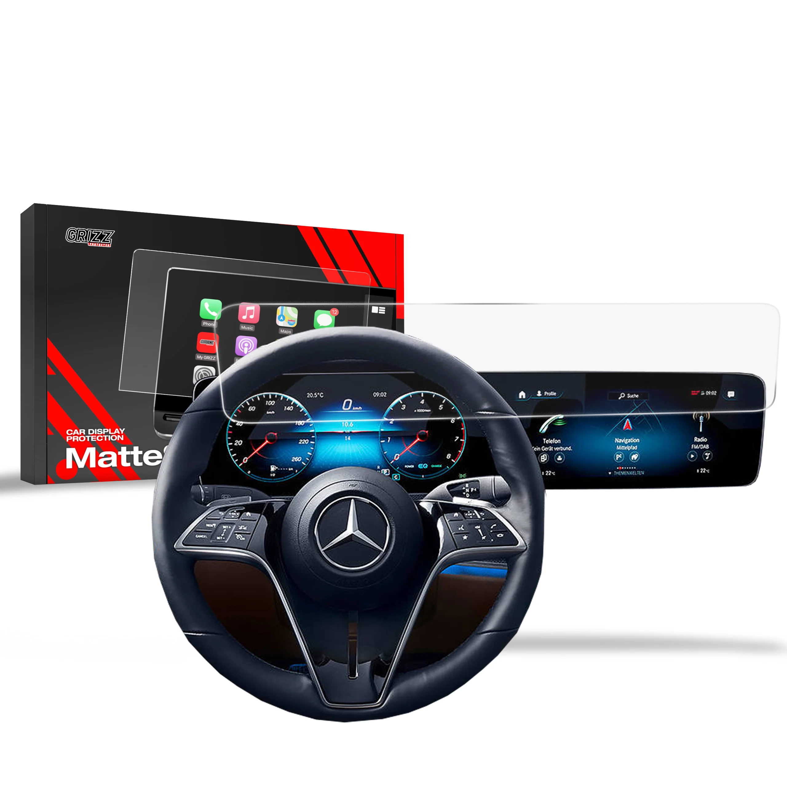 Matte Autodisplayfolie für Mercedes CLS C257 (2018-2023), Grizz Protector