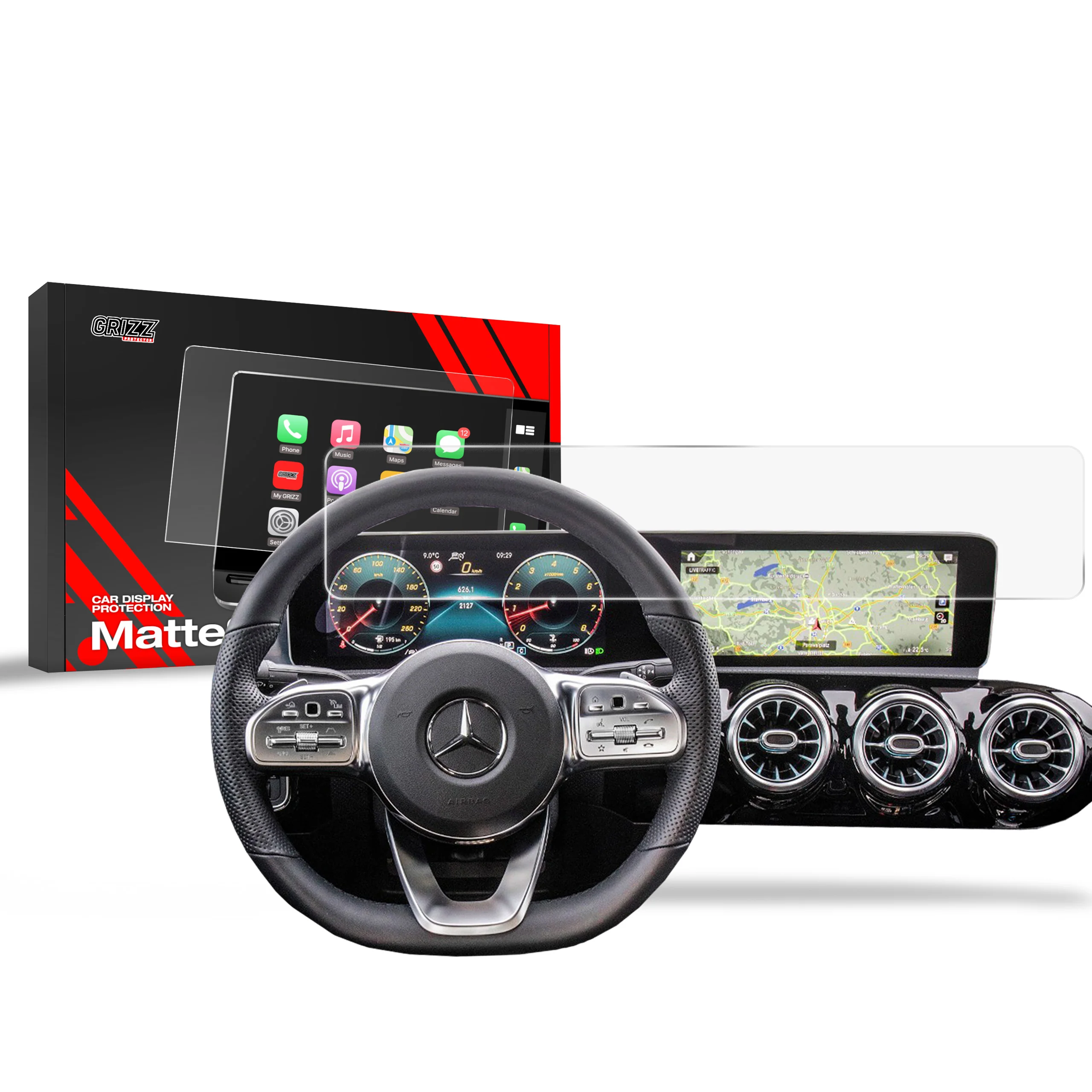 Matte Autodisplayfolie für Mercedes GLA H247 (2020-2025), Grizz Protector