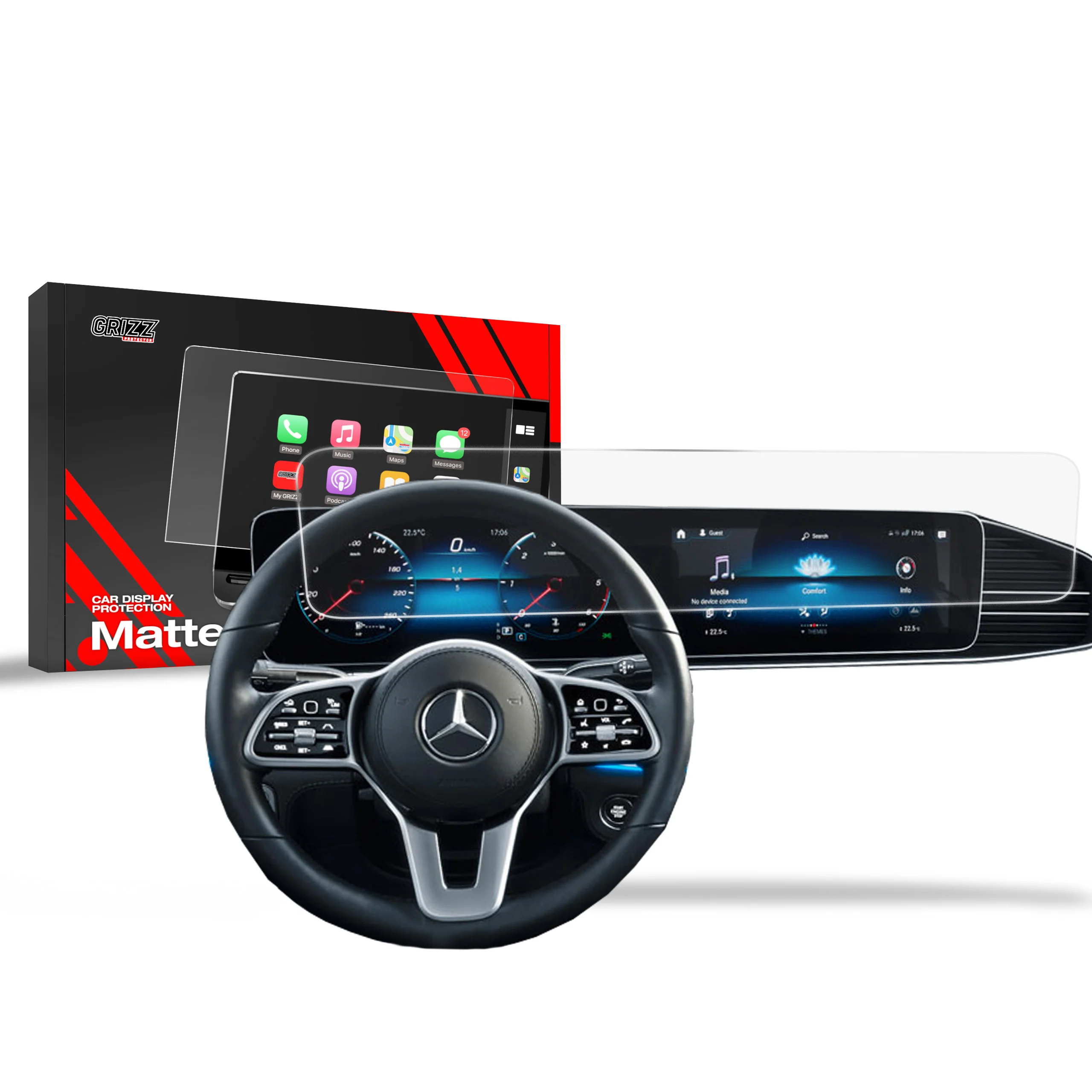 Matte Autodisplayfolie für Mercedes GLE W167 (2019-2025), Grizz Protector