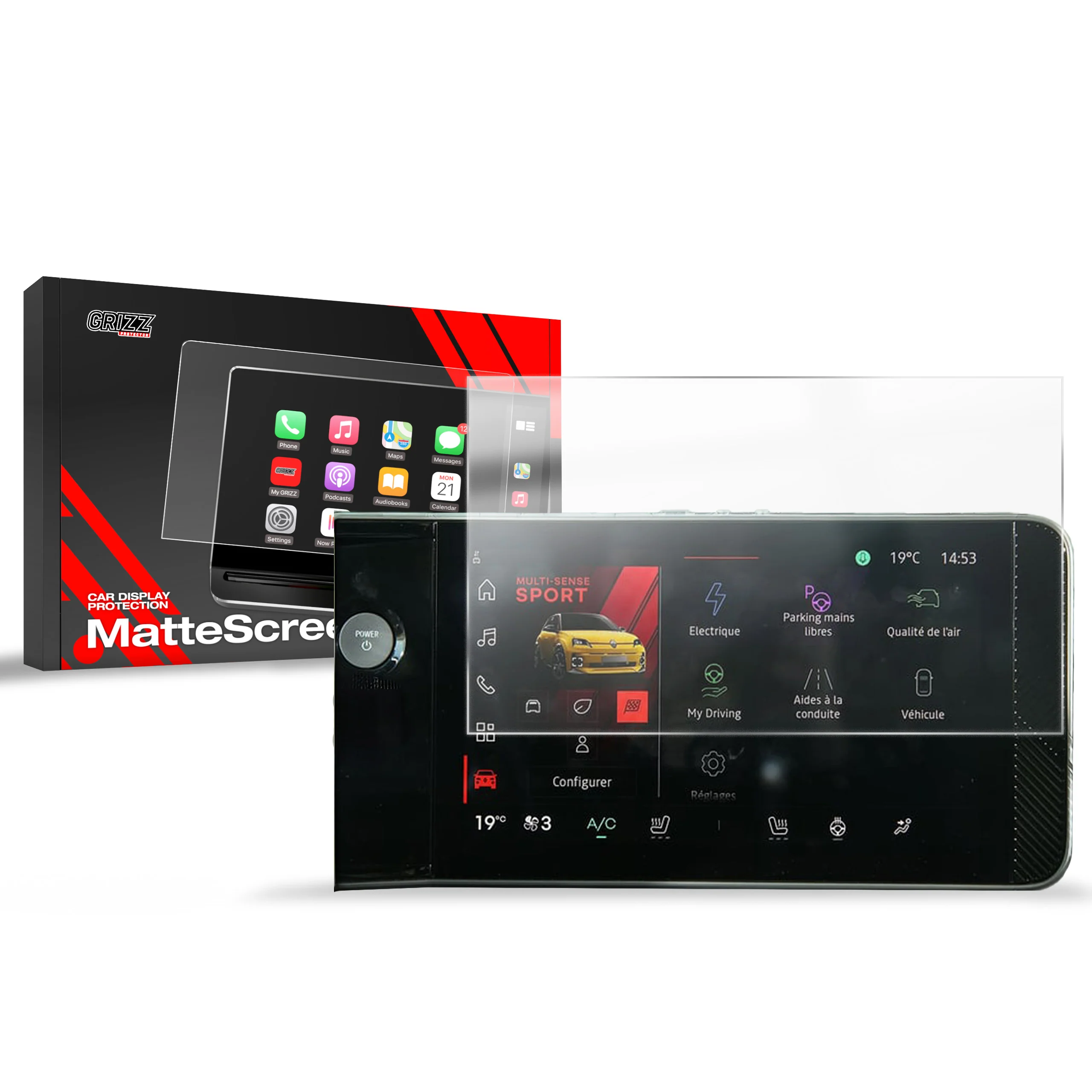 Matte Autodisplayfolie für Nissan Micra E (2025), Grizz Protector