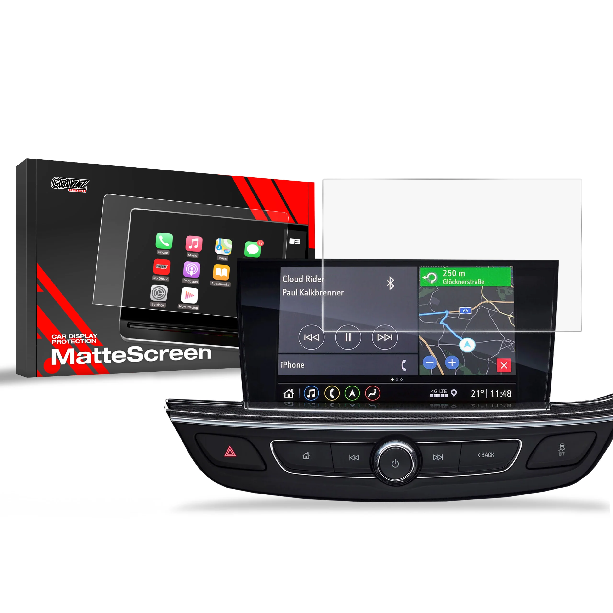 Matte Autodisplayfolie für Opel Insignia B 8" (2017-2022), Grizz Protector