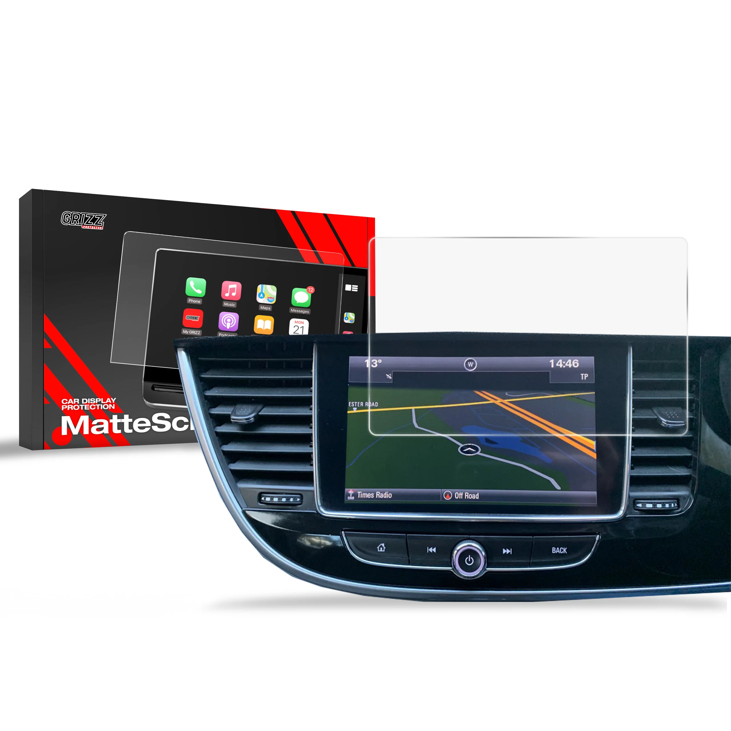Matte Autodisplayfolie für Opel Mokka X (2016-2019), Grizz Protector