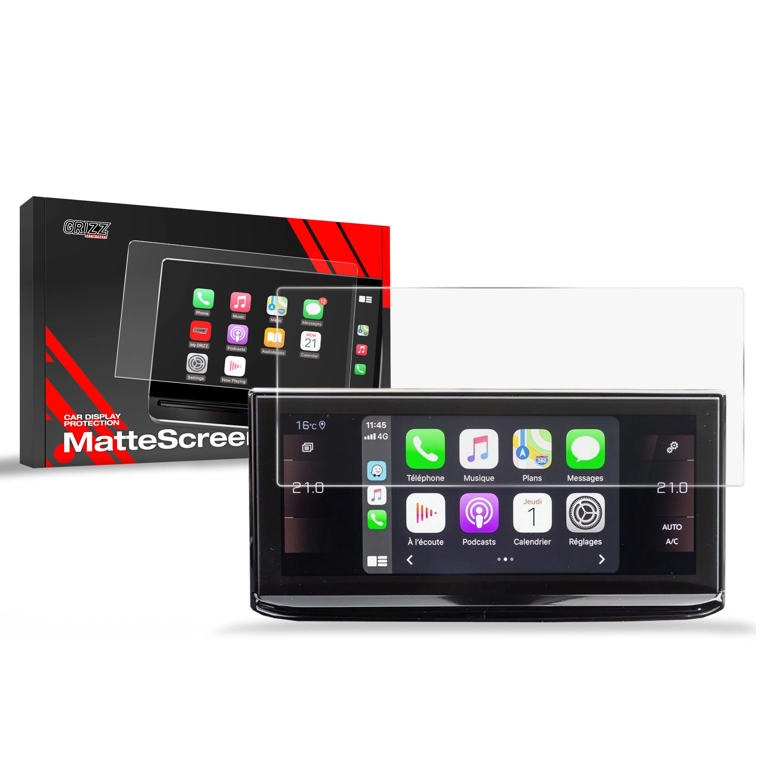 Matte Autodisplayfolie für Peugeot 3008 2 (2021-2024), Grizz Protector