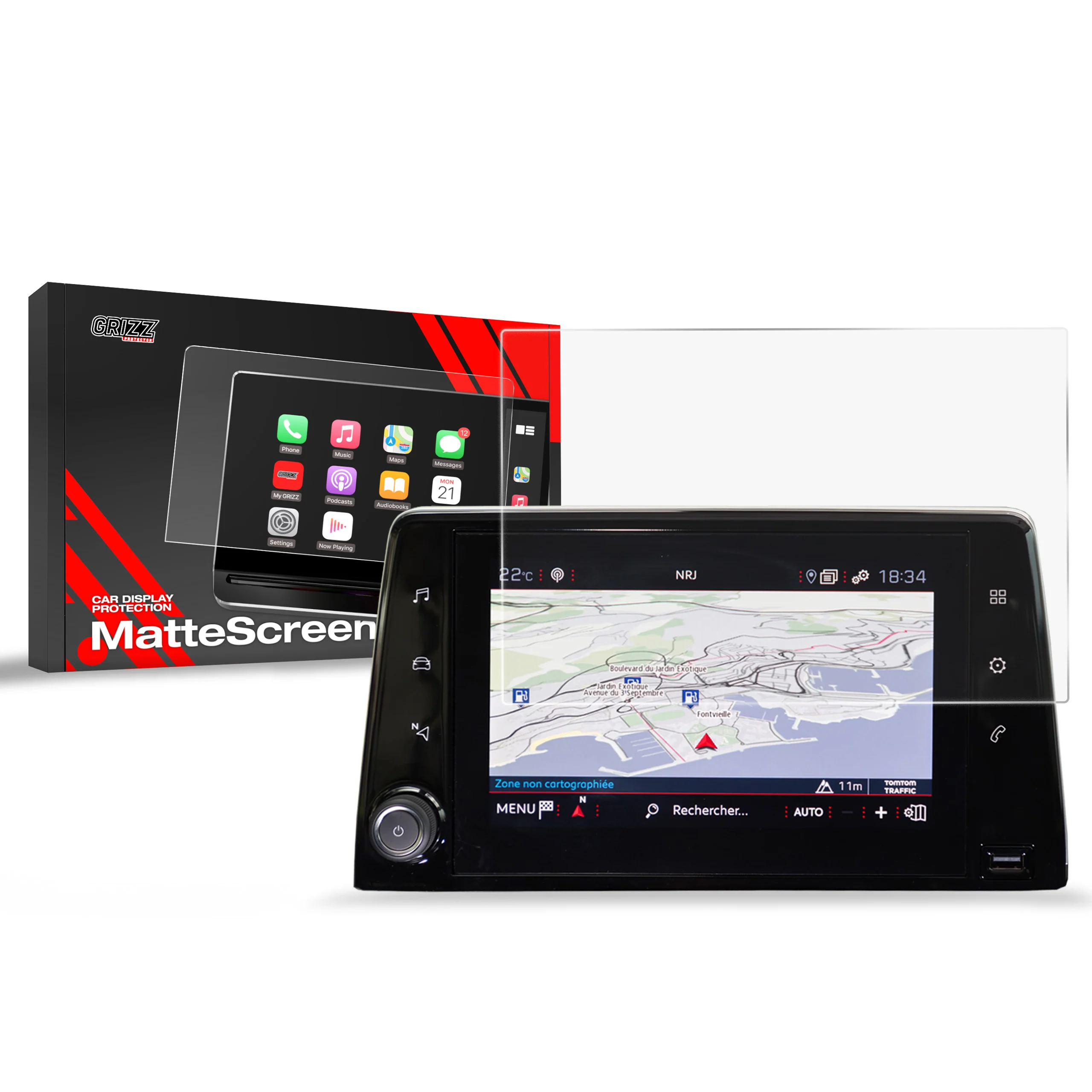 Matte Autodisplayfolie für Peugeot Partner 3 (2018-2023), Grizz Protector