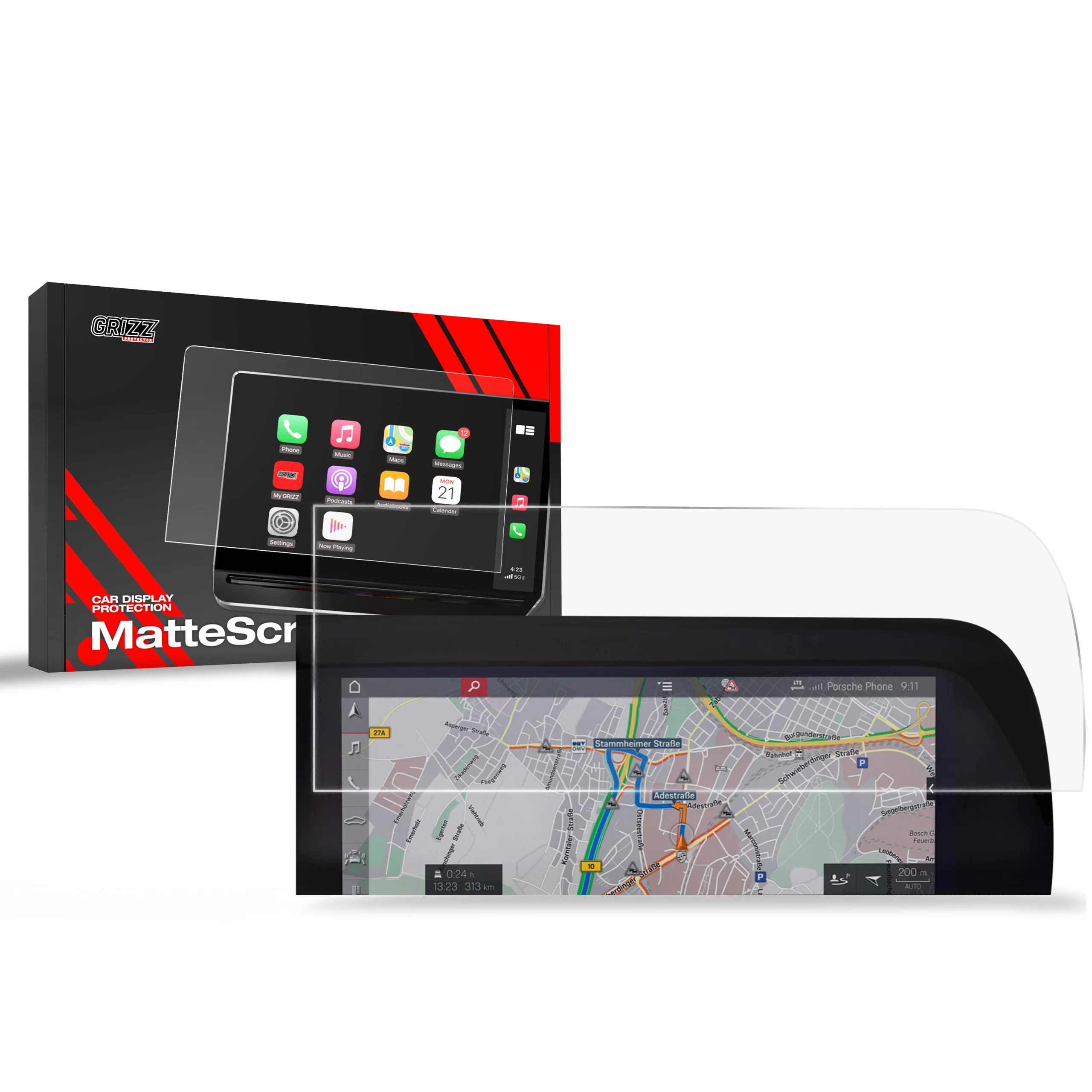Matte Autodisplayfolie für Porsche 911 992 (2019-2025), Grizz Protector