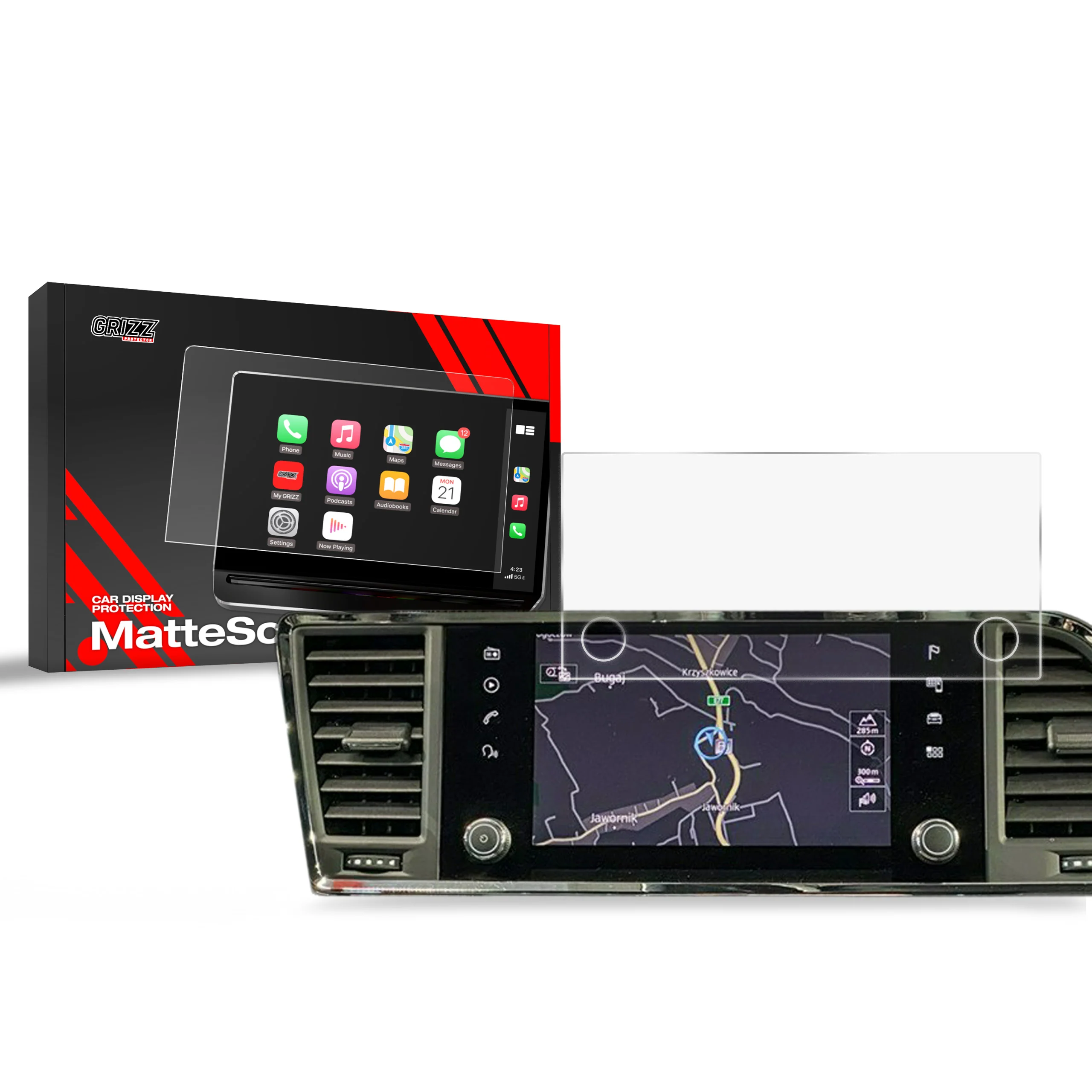 Matte Autodisplayfolie für Seat Ateca 8" (2019-2021), Grizz Protector
