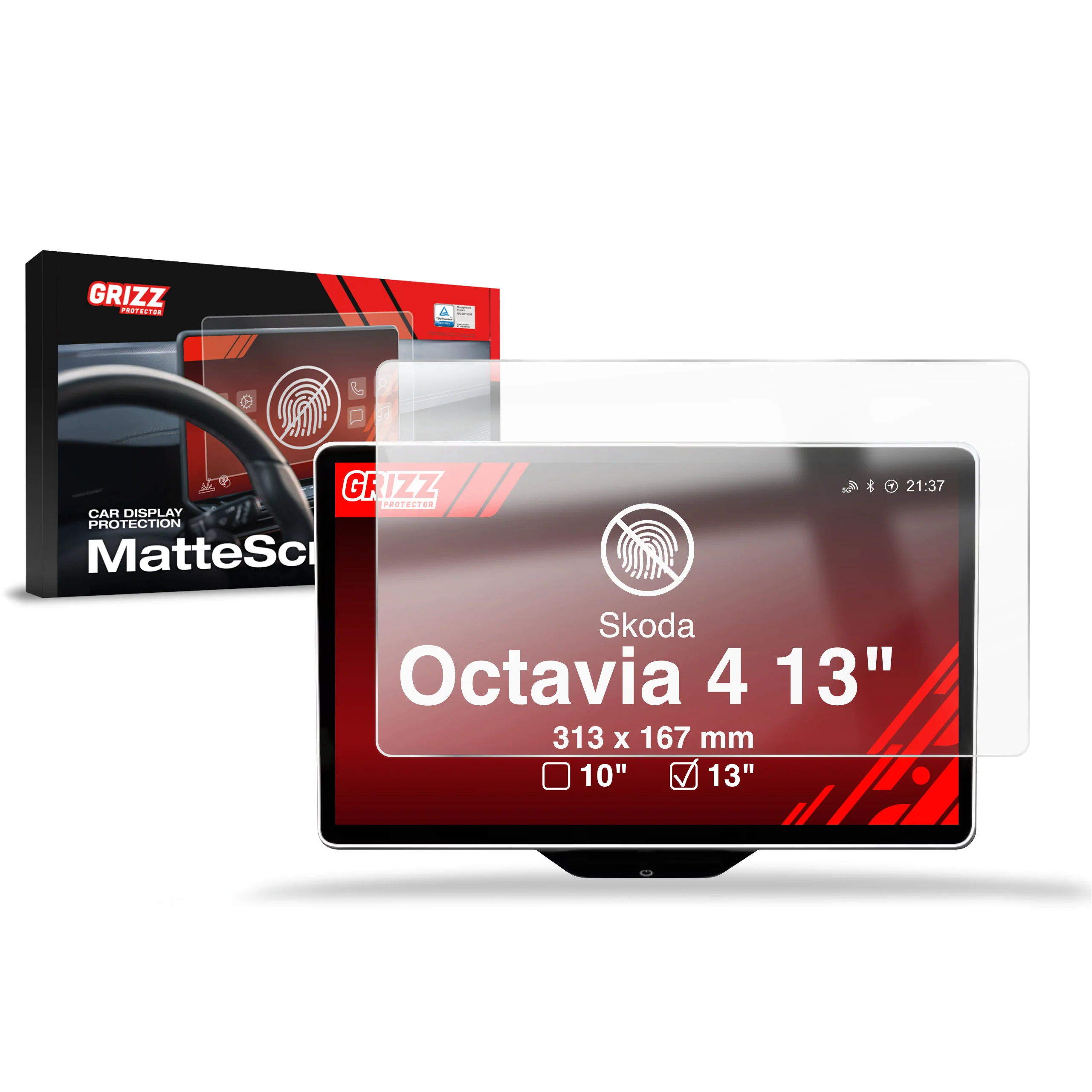 Matte Autodisplayfolie für Skoda Octavia 4 13" (2024-2025), Grizz Protector