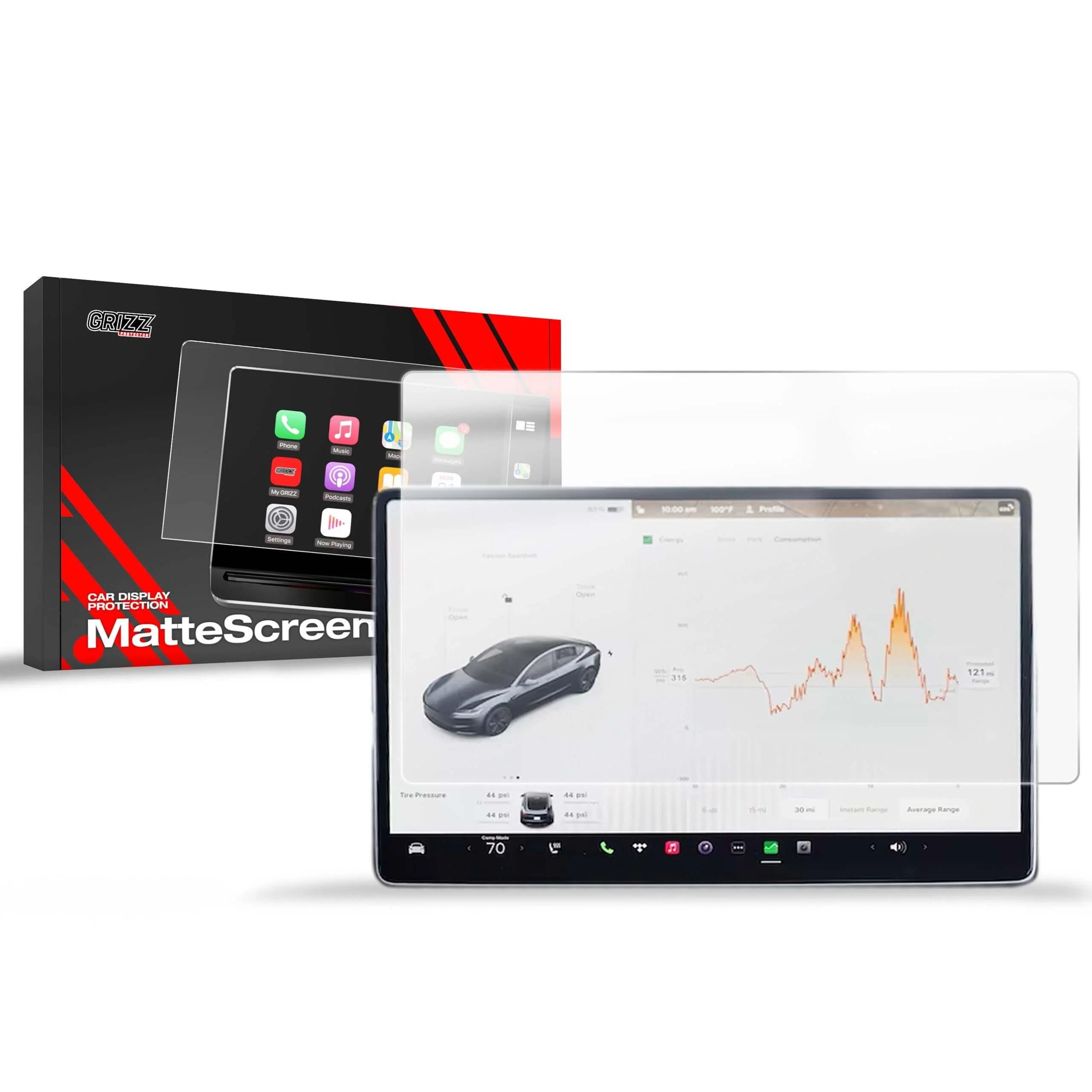 Matte Autodisplayfolie für Tesla Model Y Juniper (2024-2025), Grizz Protector