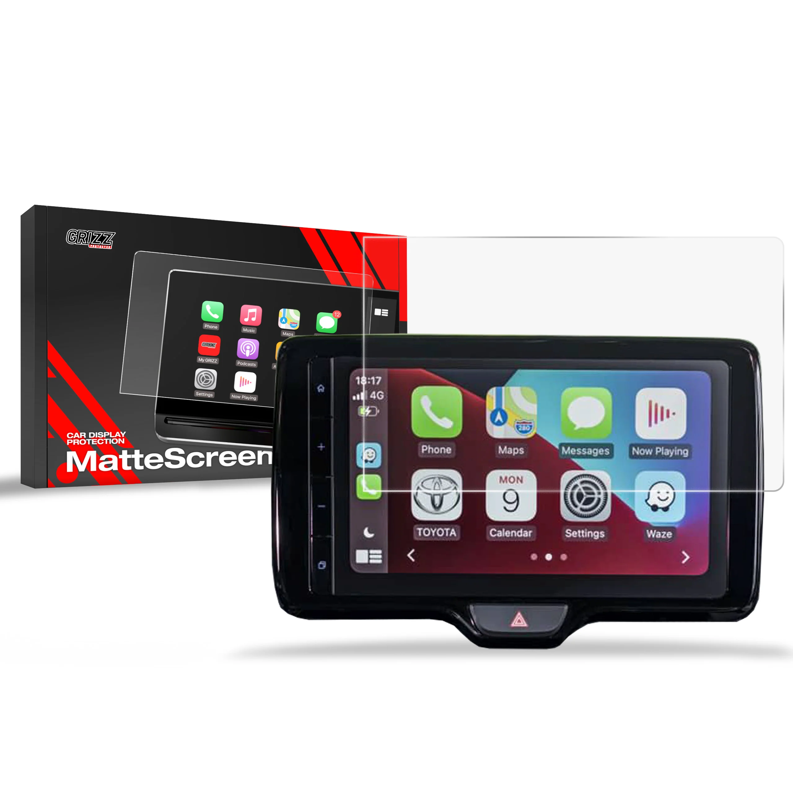 Matte Autodisplayfolie für Toyota Aygo X 9" HD (2022-2025), Grizz Protector