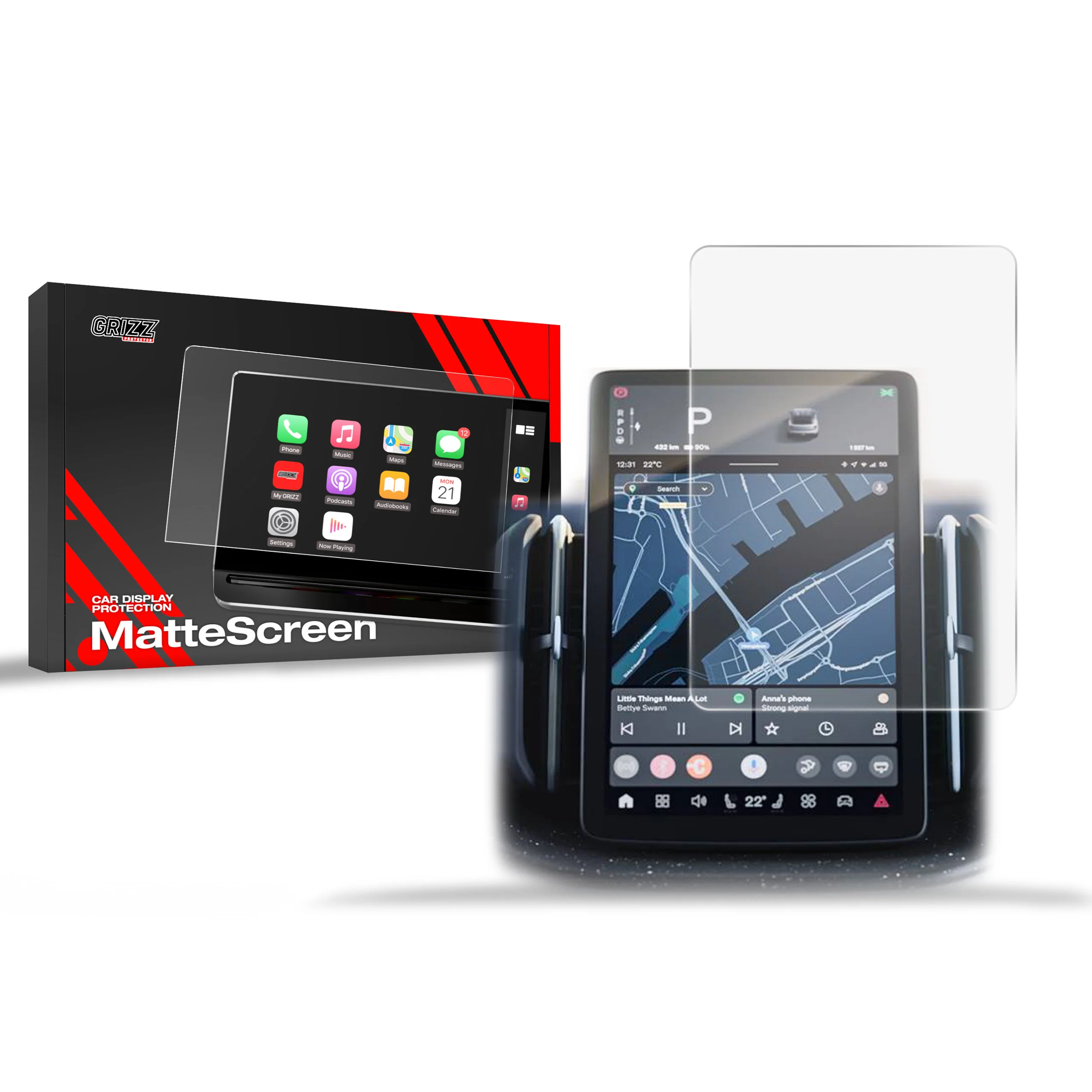 Matte Autodisplayfolie für Volvo EX30 12,3" (2024-2025), Grizz Protector