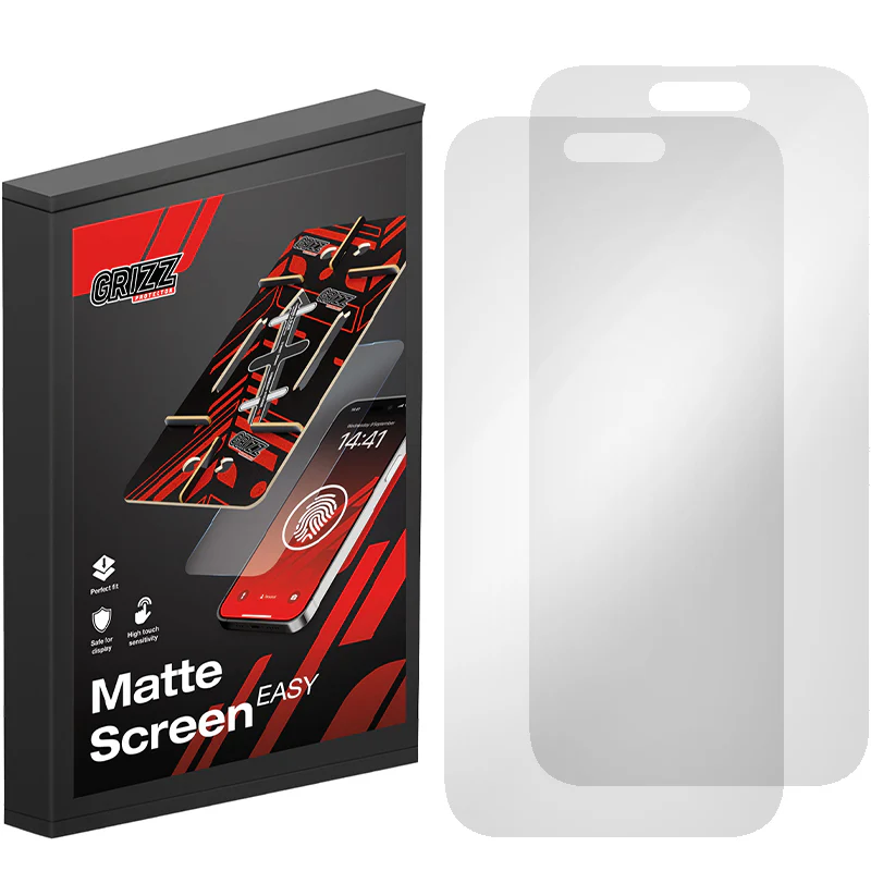 Matte Bildschirmfolie für iPhone 17, Grizz MatteScreen Easy mit Applikator, 2 Stück