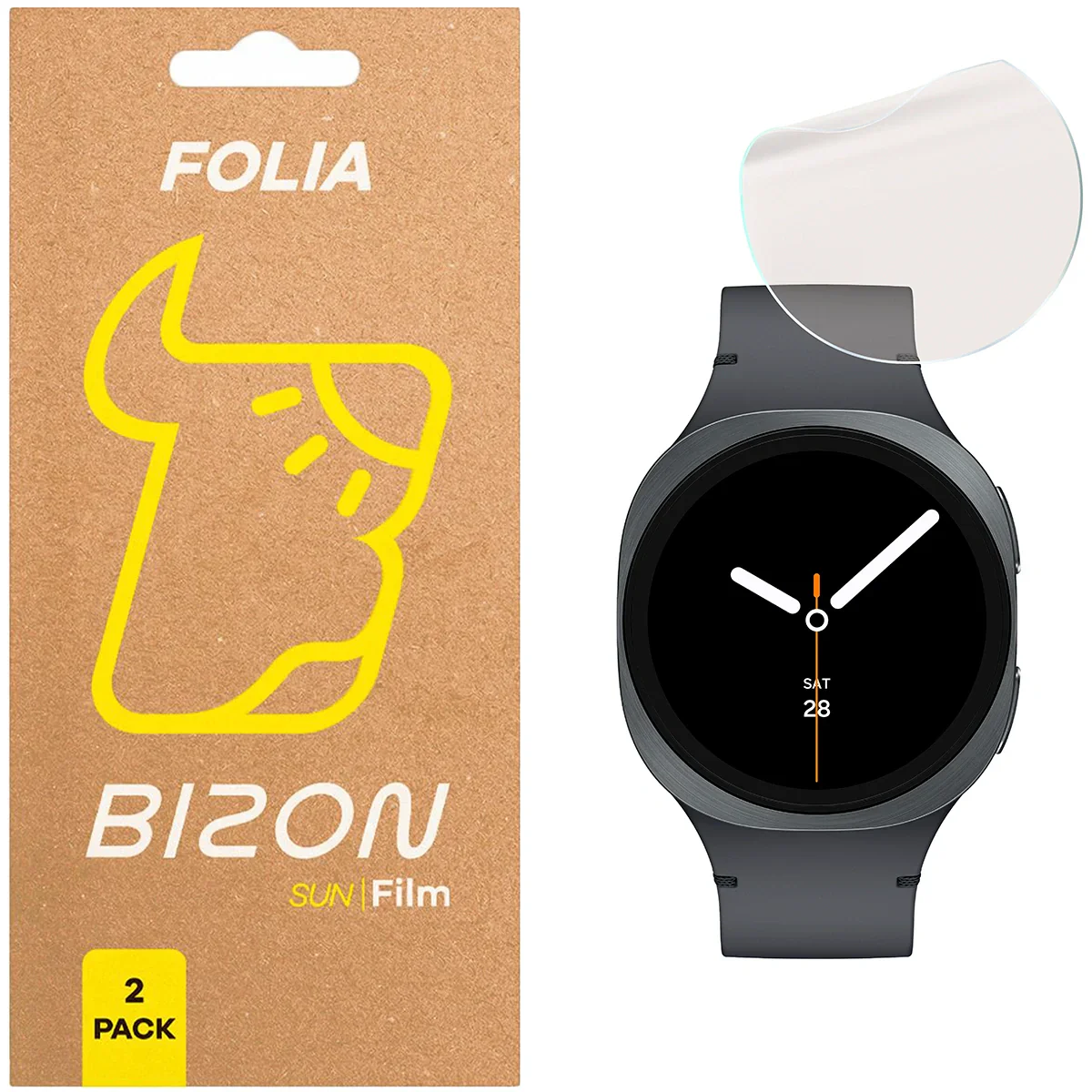 Matte Folie für Galaxy Watch 8 40 mm, Bizon Watch Film Sun Duo, 2 Stück