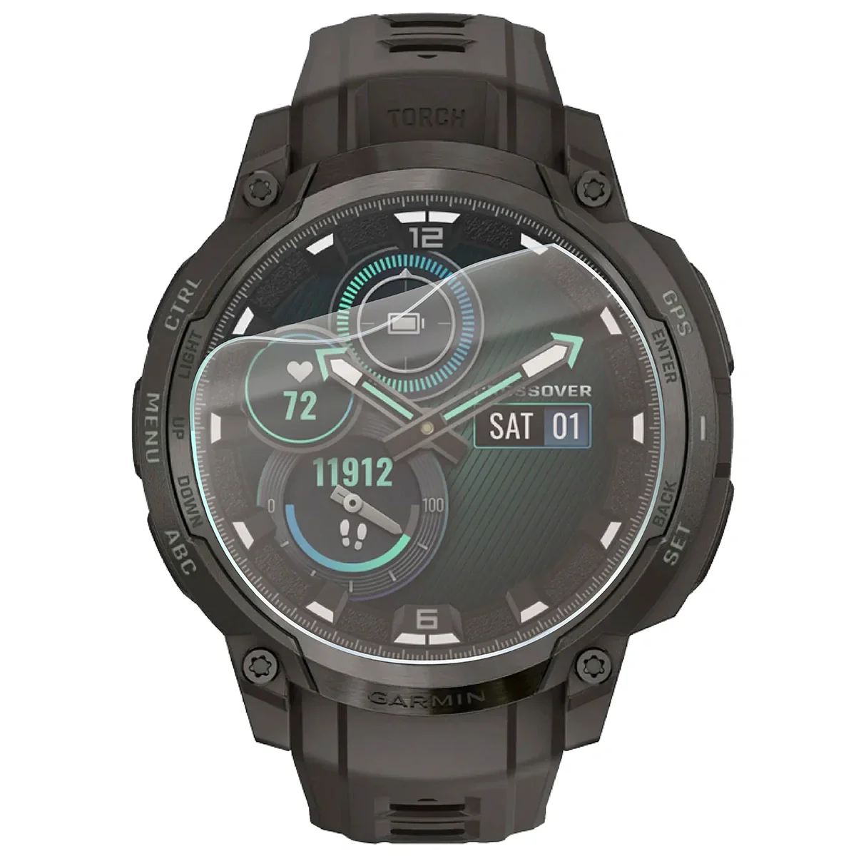Matte Folie für Garmin Instinct Crossover AMOLED, Bizon Watch Film Sun, 1 Stück - Image 2