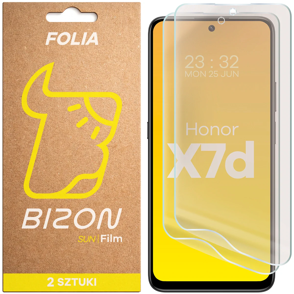 Matte Folie für Honor X7d, Bizon Film Sun Duo, 2 Stück