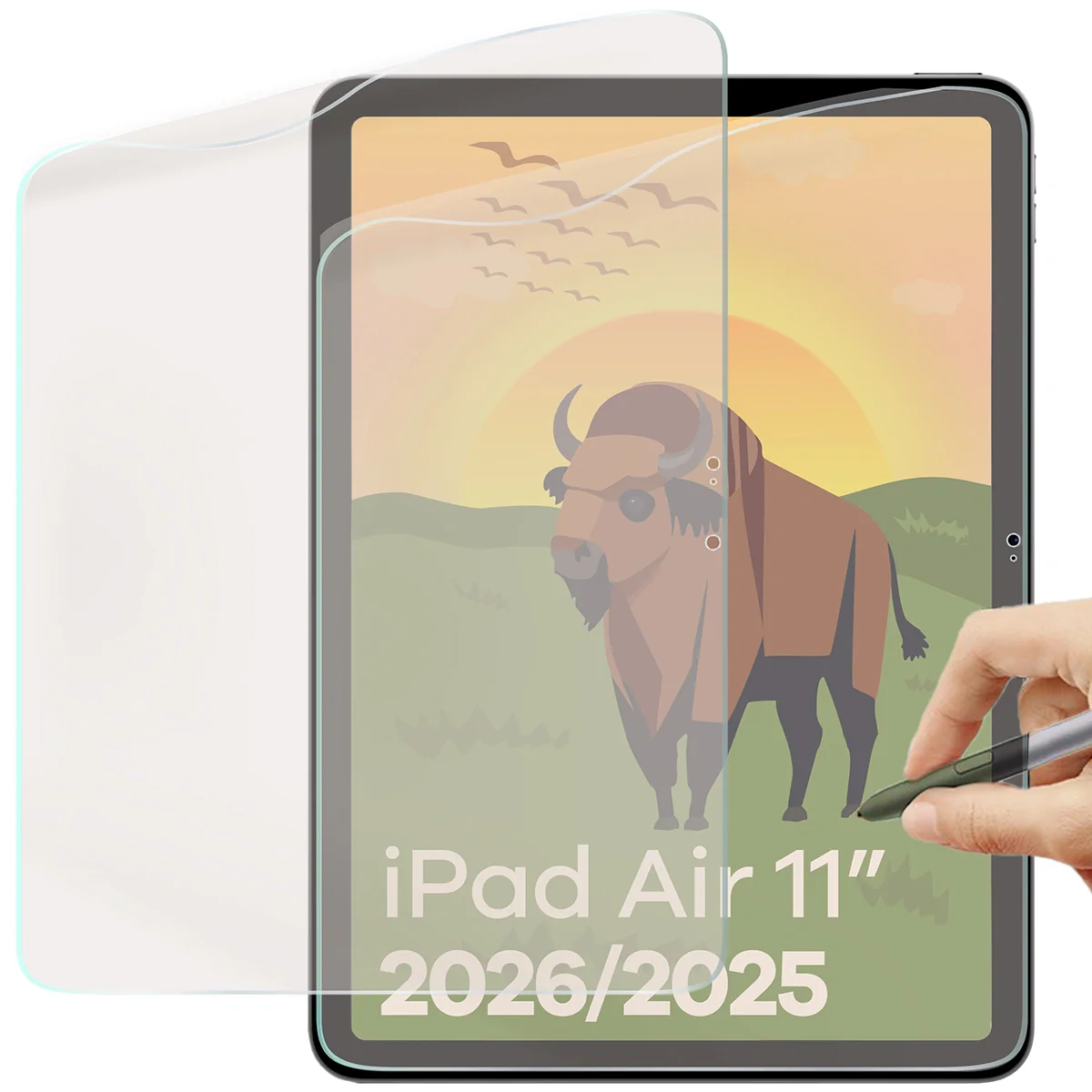 Matte Folie für iPad iPad Air 11 M4/M3, Bizon Tab Film Sun Duo, 2 Stück