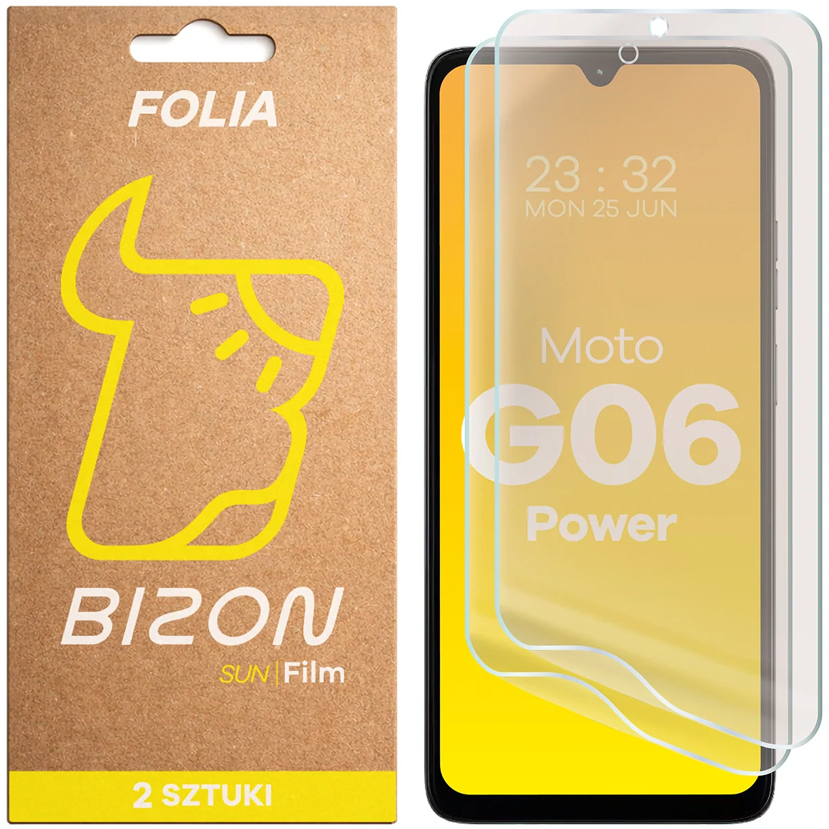 Matte Folie für Motorola Moto G06 Power, Bizon Film Sun Duo, 2 Stück