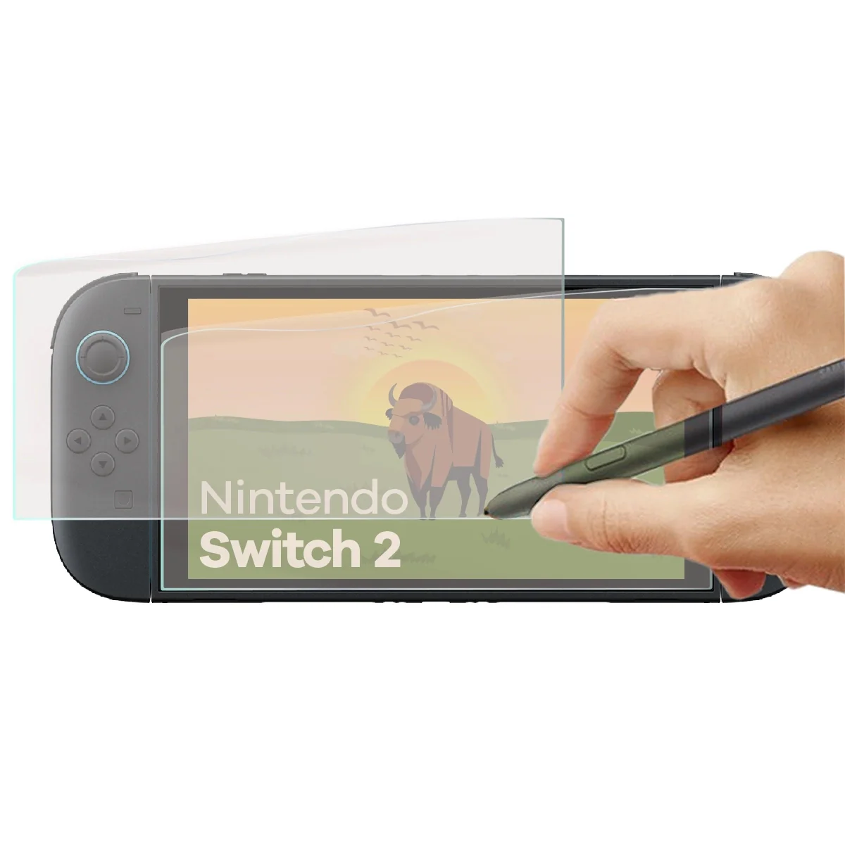 Matte Folie für Nintendo Switch 2, Bizon Tab Film Sun Duo, 2 Stück