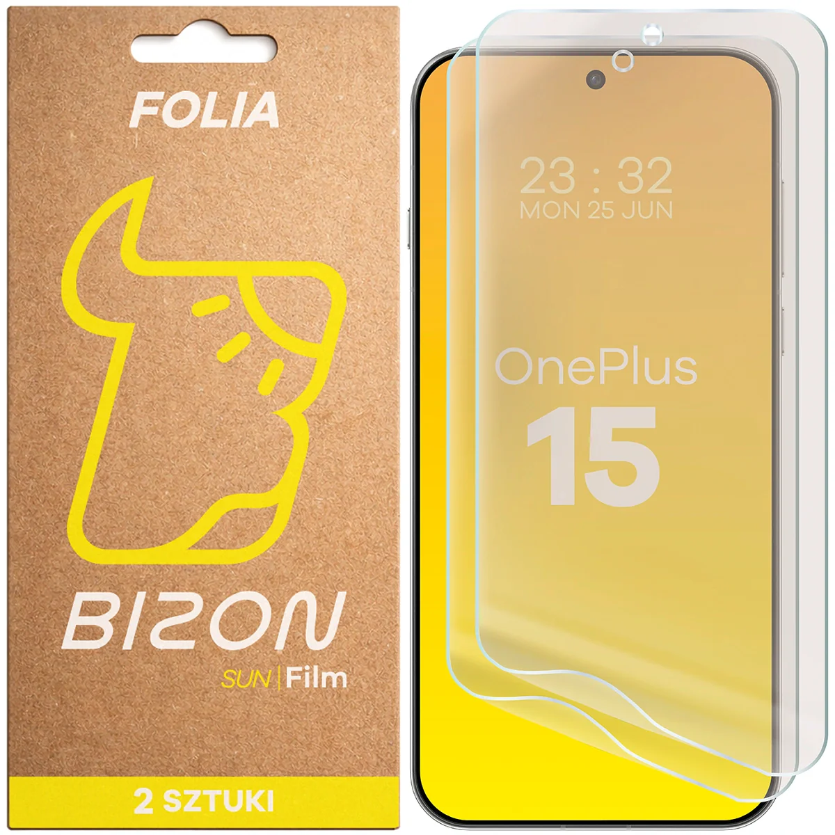 Matte Folie für OnePlus 15, Bizon Film Sun Duo, 2 Stück