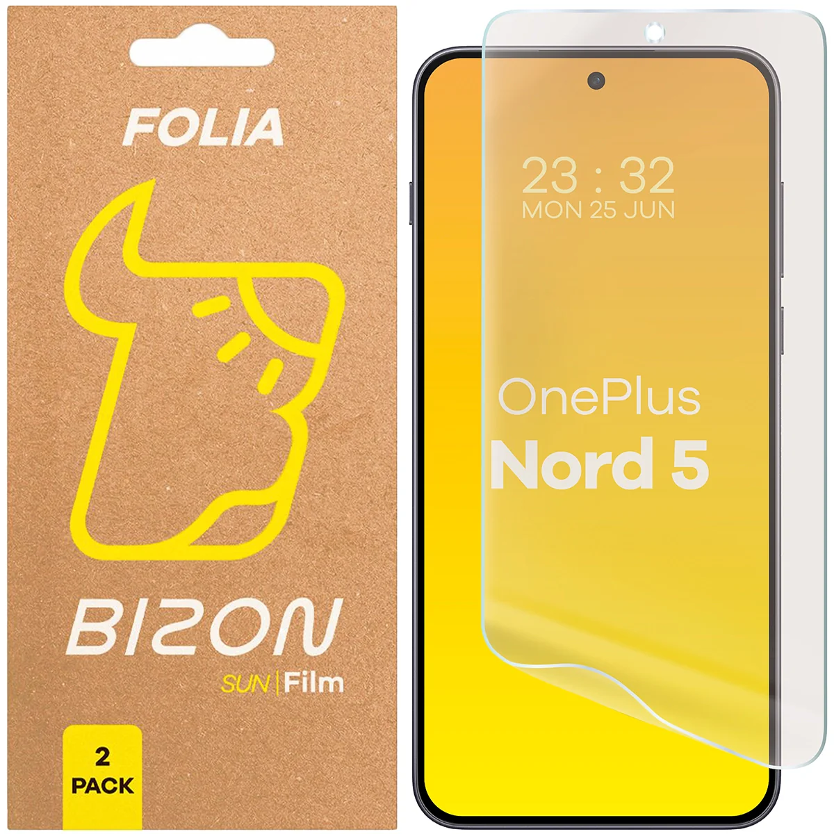 Matte Folie für OnePlus Nord CE5 5G, Bizon Film Sun Duo, 2 Stück