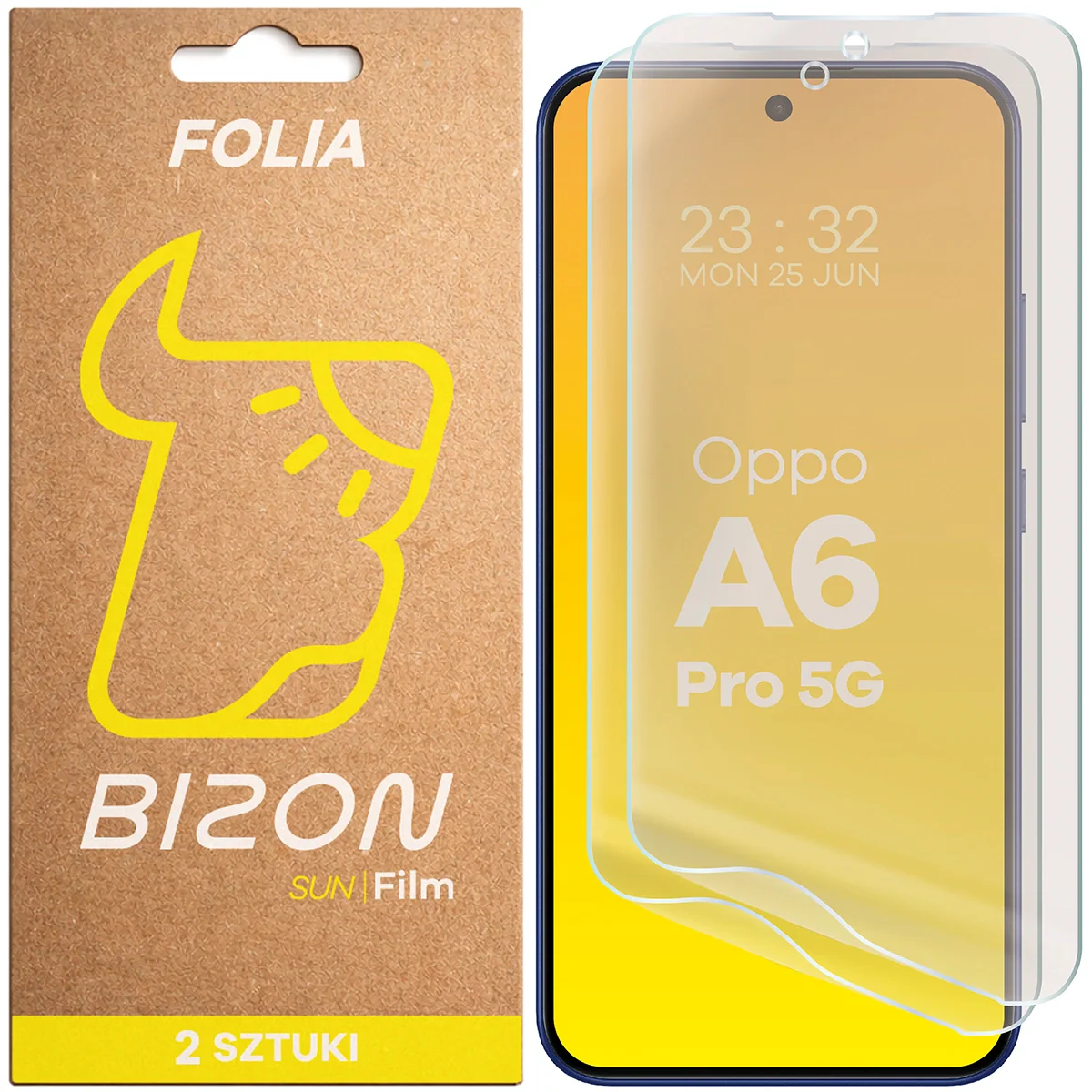 Matte Folie für Oppo A6 Pro 5G, Bizon Film Sun Duo, 2 Stück