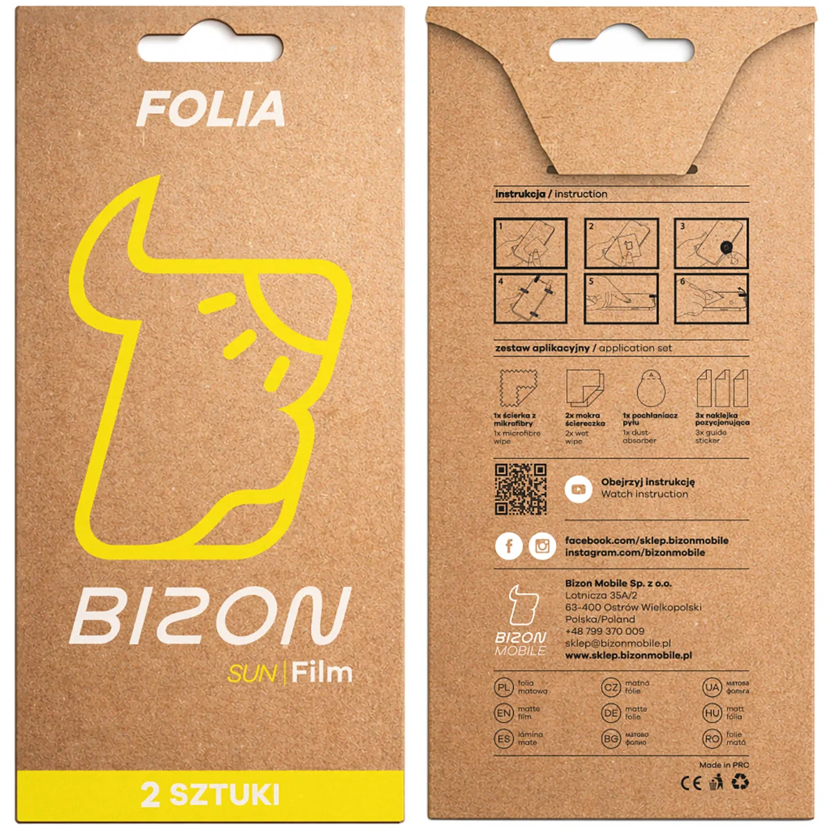Matte Folie für Oppo Reno 15, Bizon Film Sun Duo, 2 Stück - Image 6