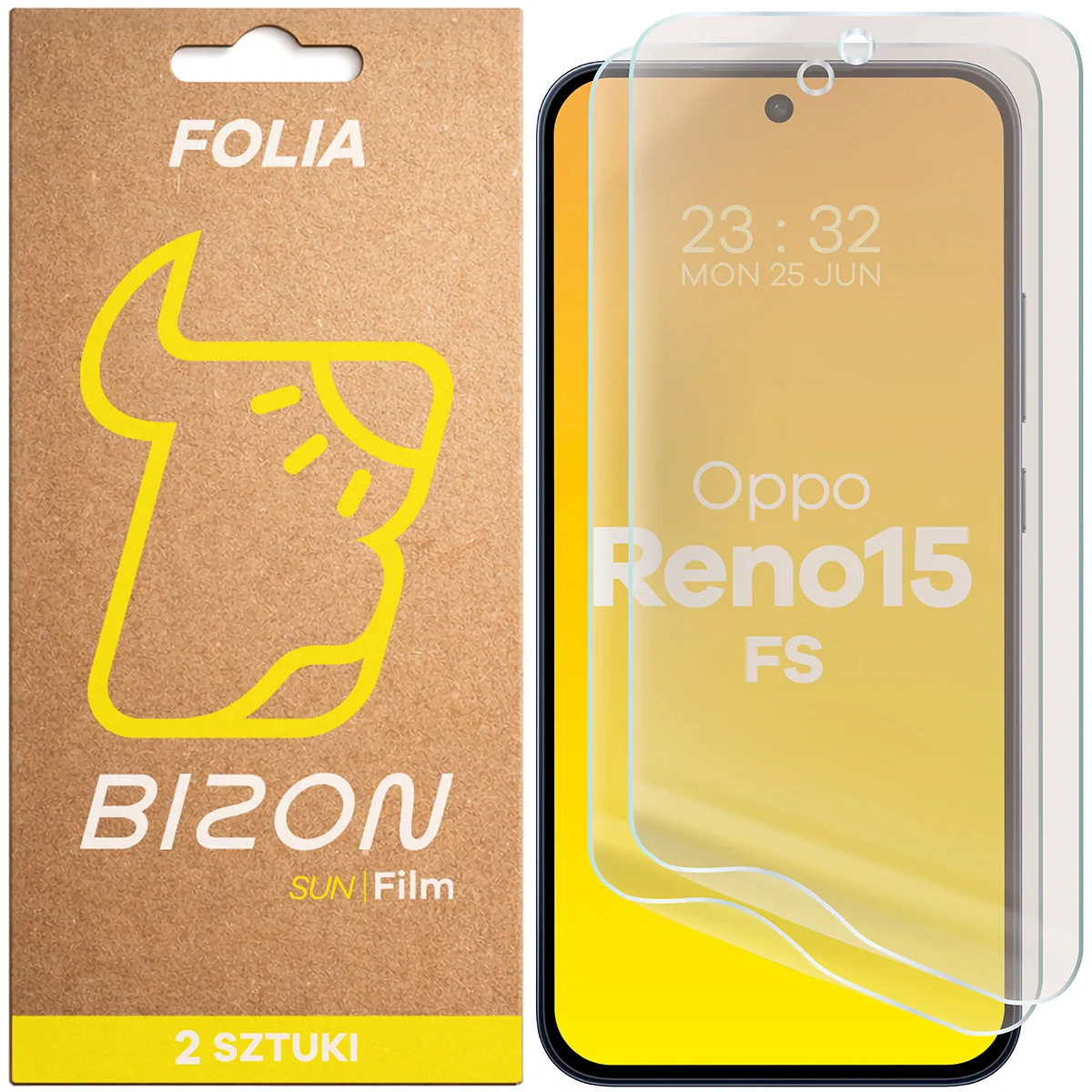 Matte Folie für Oppo Reno 15 FS, Bizon Film Sun Duo, 2 Stück
