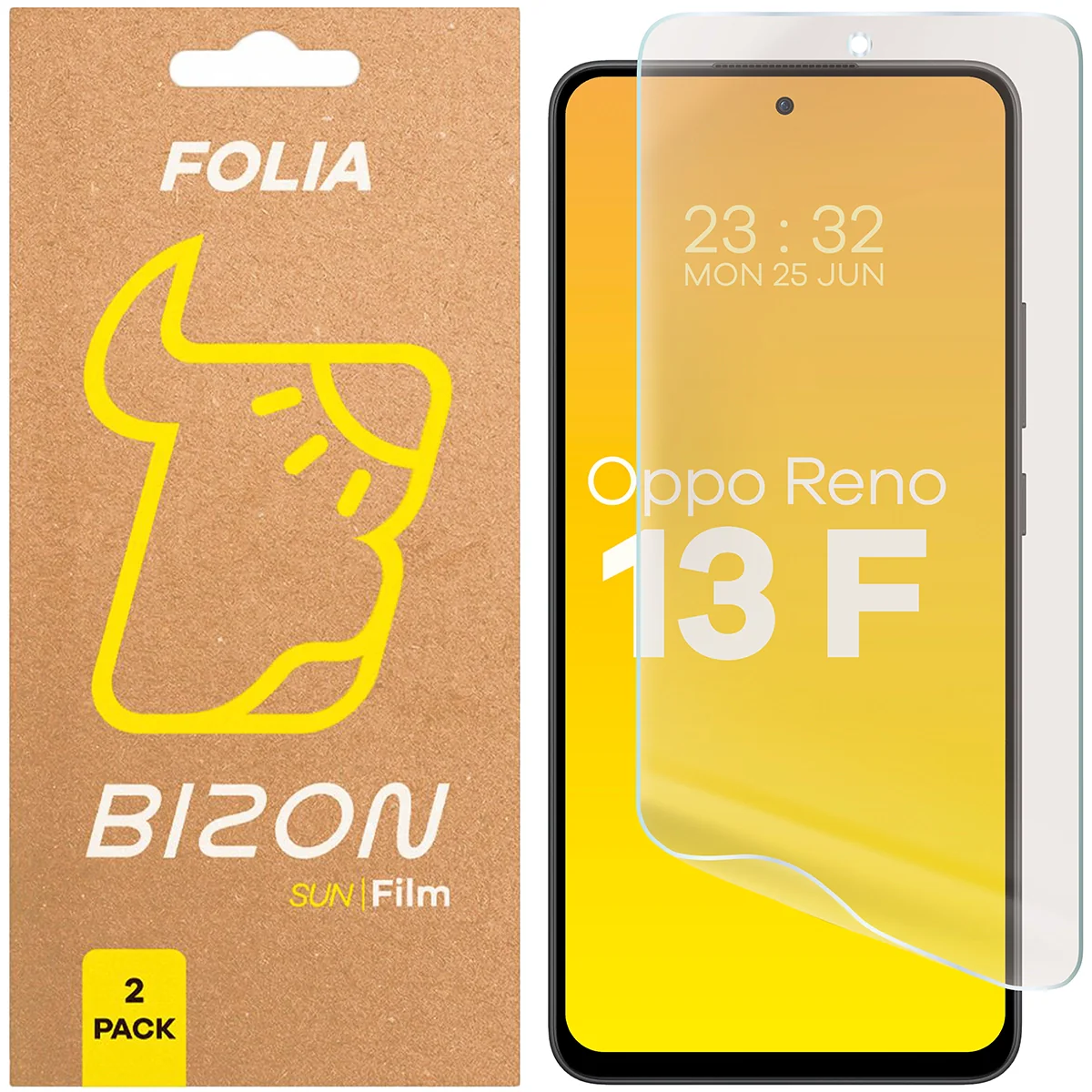 Matte Folie für Oppo Reno13 F, Bizon Film Sun Duo, 2 Stück