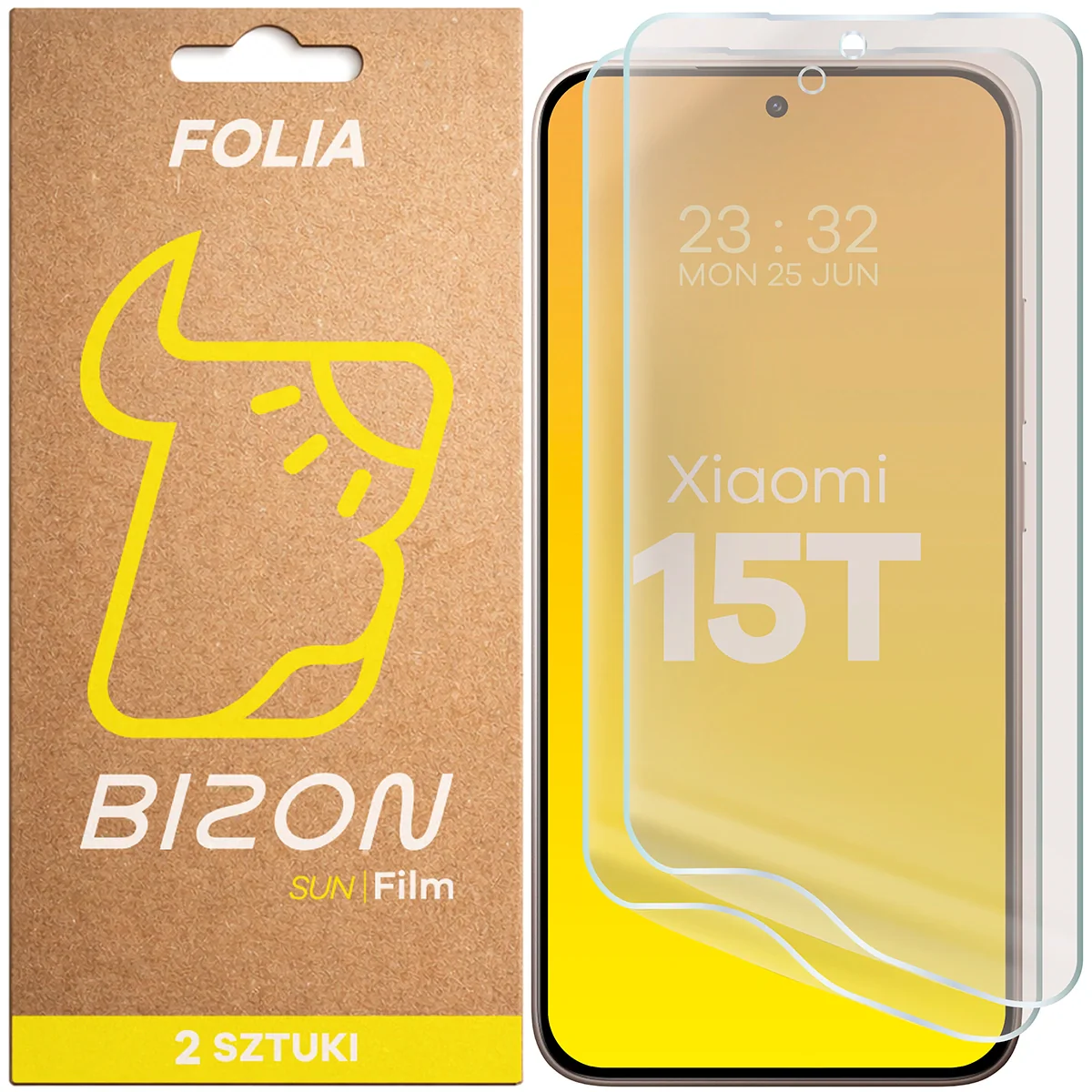 Matte Folie für Xiaomi 15T, Bizon Film Sun Duo, 2 Stück
