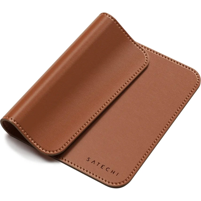 Mauspad aus veganem Leder für den Schreibtisch, Satechi Premium Mouse Pad, Braun - Image 3