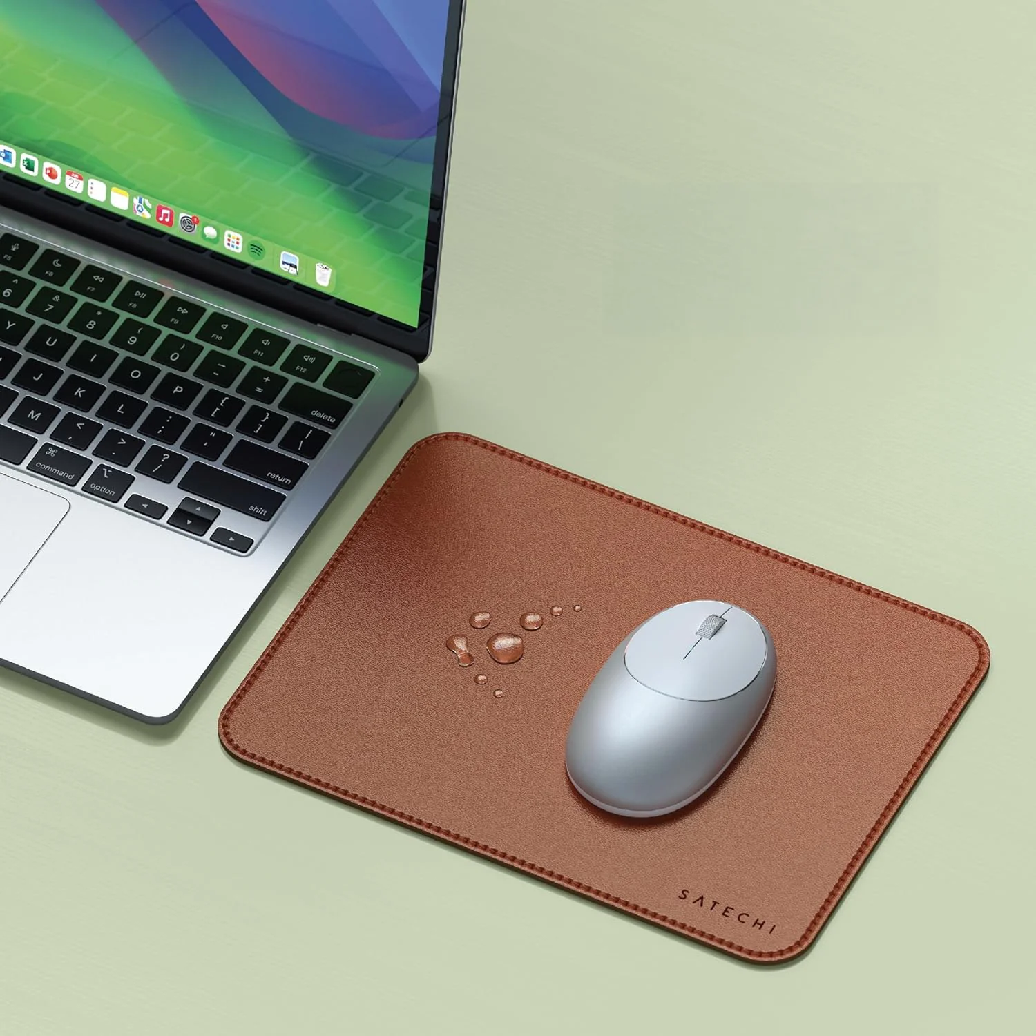 Mauspad aus veganem Leder für den Schreibtisch, Satechi Premium Mouse Pad, Braun - Image 9