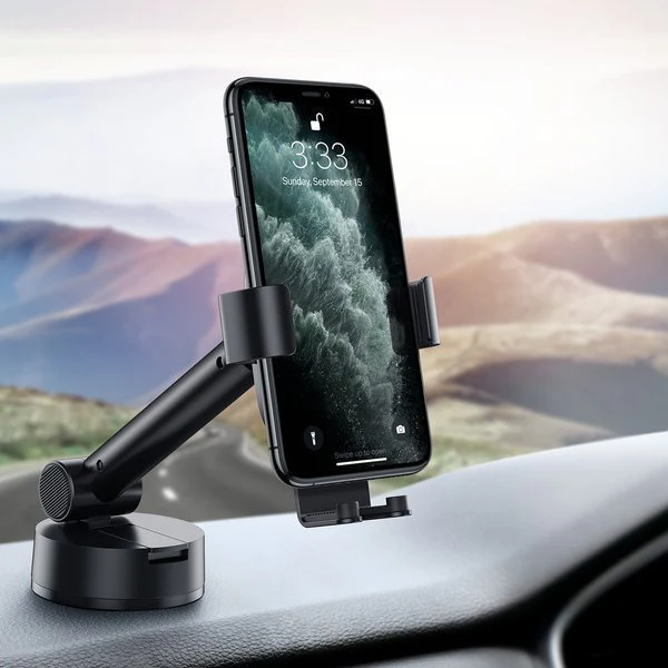 Mechanische Handy-Halterung für Cockpit/Armaturenbrett/Windschutzscheibe, Baseus Simplism Gravity Car Mount Holder, Schwarz - Image 8