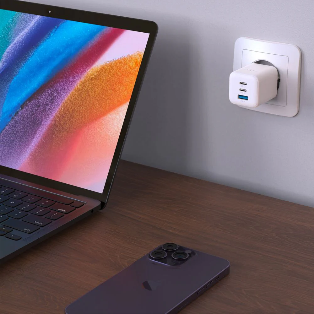 Netzladegerät GaN 1x USB-A 2x USB-C PD 3.0, 65W, QC 4.0, AFC, FCP, SCP, Kompakt, Fixed Mini PD 65 GaN Charger, Weiß - Image 7