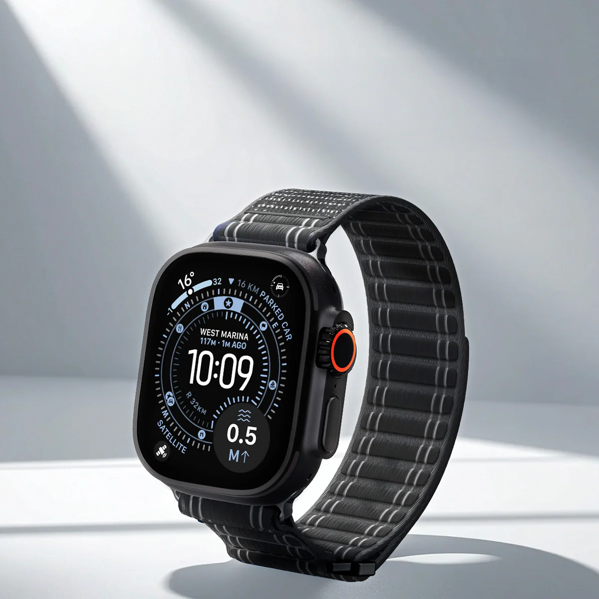 Nylon Armband für Apple Watch 49/46/45/44 mm, Spigen WBF0, Schwarz - Image 15