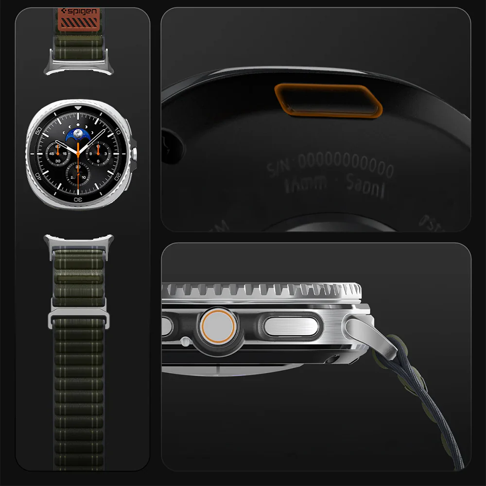 Nylon Armband für Galaxy Watch 8 / 8 Classic, Spigen WBF0, Dunkelgrün - Image 14