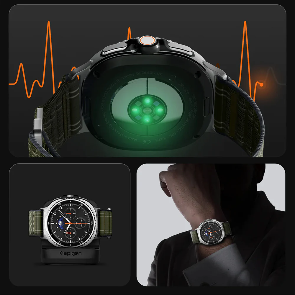 Nylon Armband für Galaxy Watch 8 / 8 Classic, Spigen WBF0, Dunkelgrün - Image 15