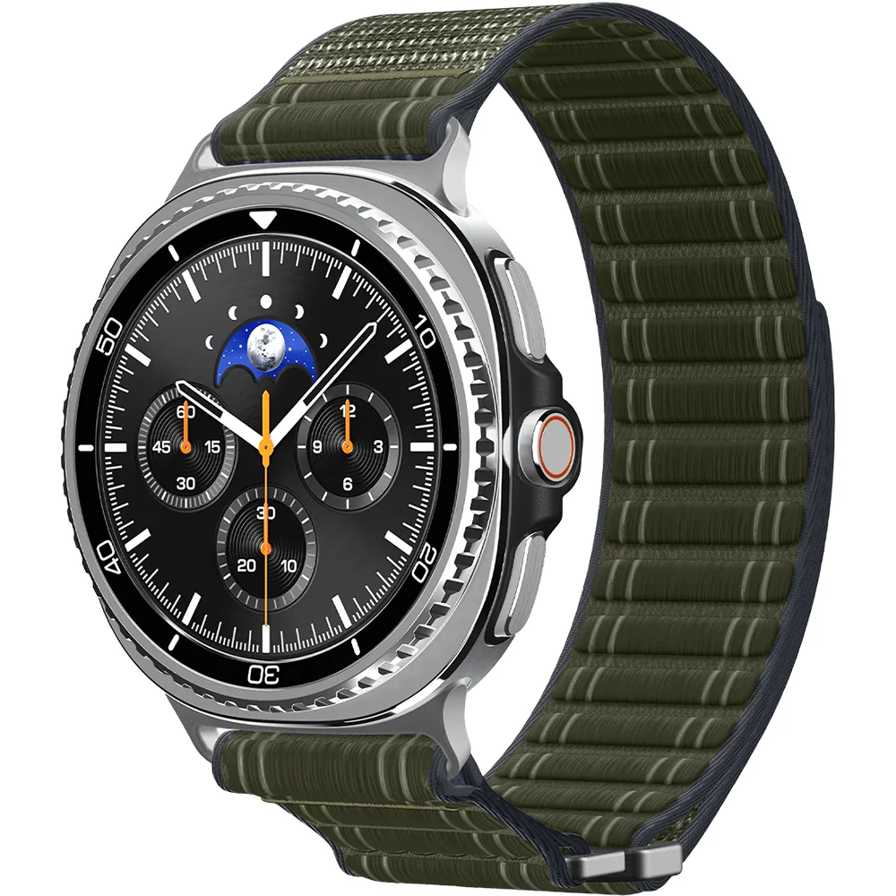 Nylon Armband für Galaxy Watch 8 / 8 Classic, Spigen WBF0, Dunkelgrün - Image 2