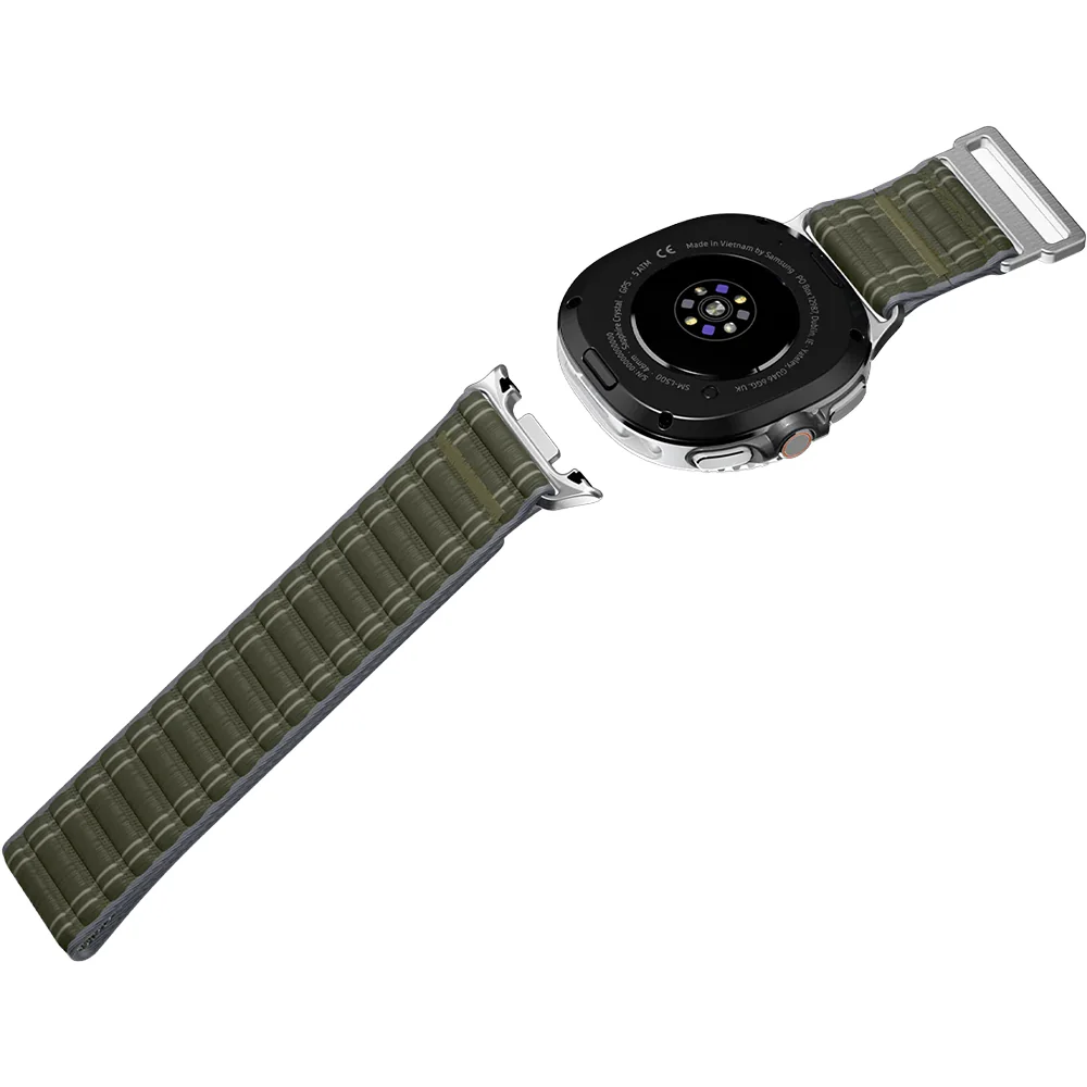 Nylon Armband für Galaxy Watch 8 / 8 Classic, Spigen WBF0, Dunkelgrün - Image 6