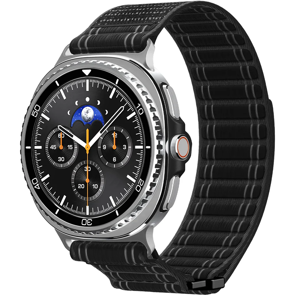 Nylon Armband für Galaxy Watch 8 / 8 Classic, Spigen WBF0, Schwarz - Image 2